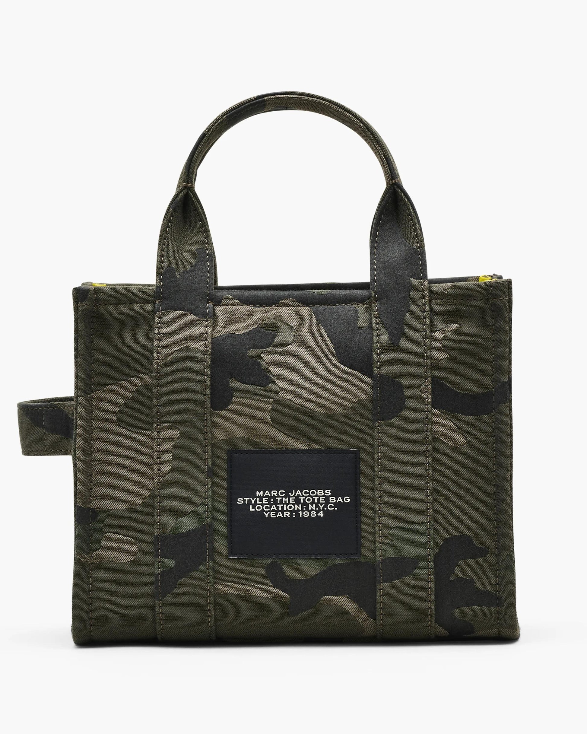 Bolsa Marc Jacobs The Camo Jacquard Small Tote Bag, Jacquard Camuflado, cor Camuflado Multicolor, detalhe do material | Original Exports