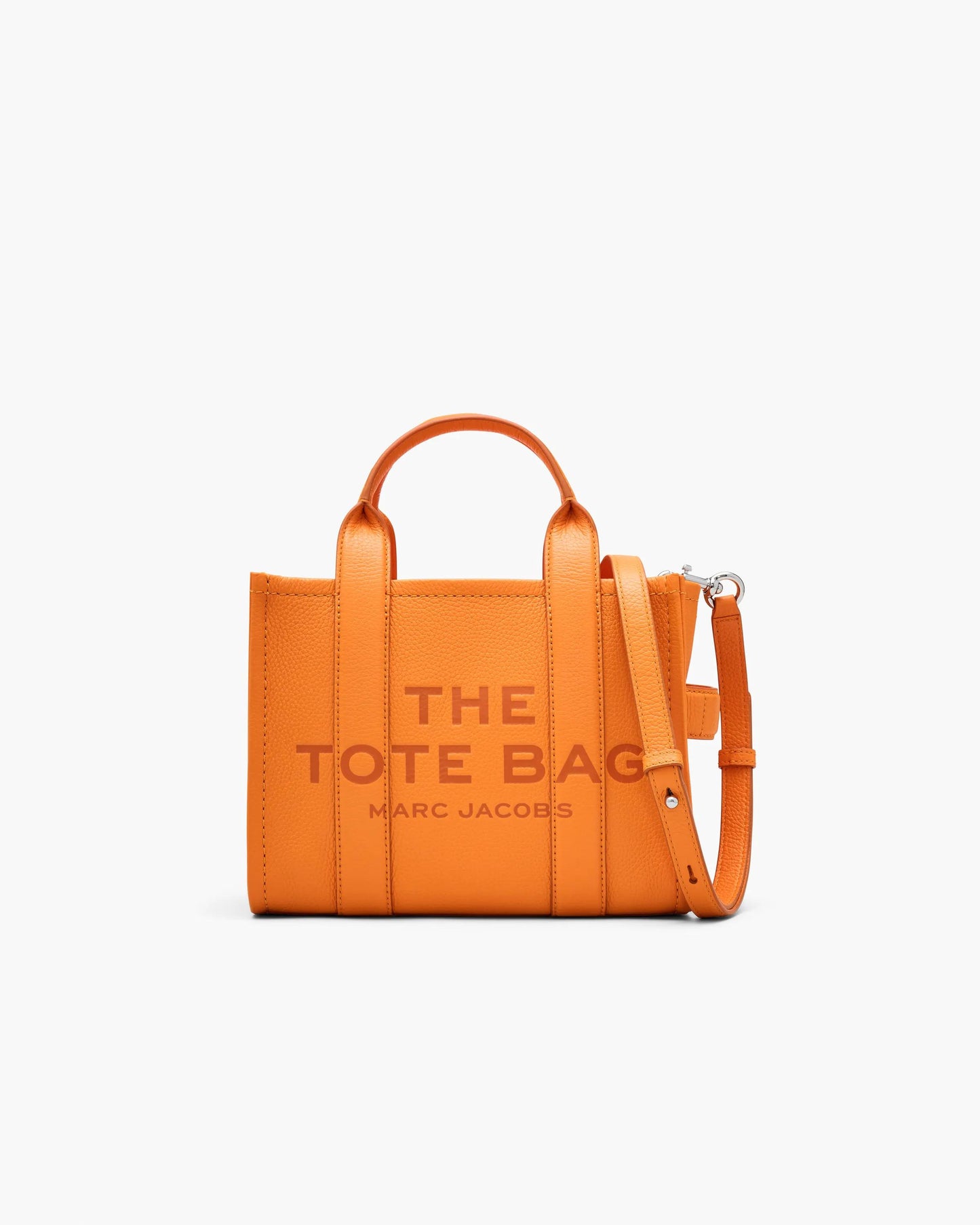 Bolsa Marc Jacobs The Leather Small Tote Bag, Couro Legítimo, cor Tangerina, vista frontal | Original Exports