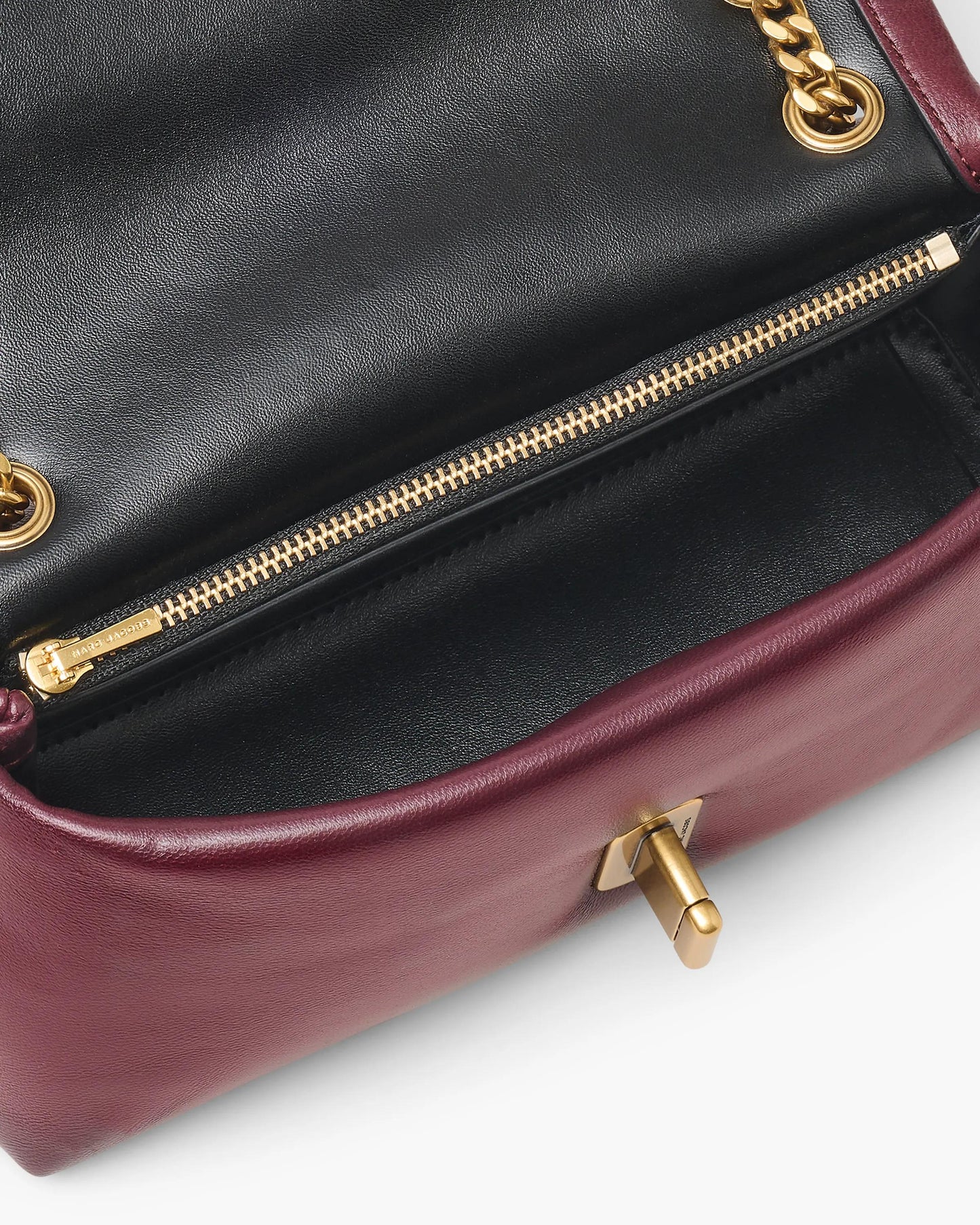 Bolsa Marc Jacobs Scene Chain Mini Bag, Couro de Carneiro, cor Vinho Tinto Escuro, vista interna | Original Exports