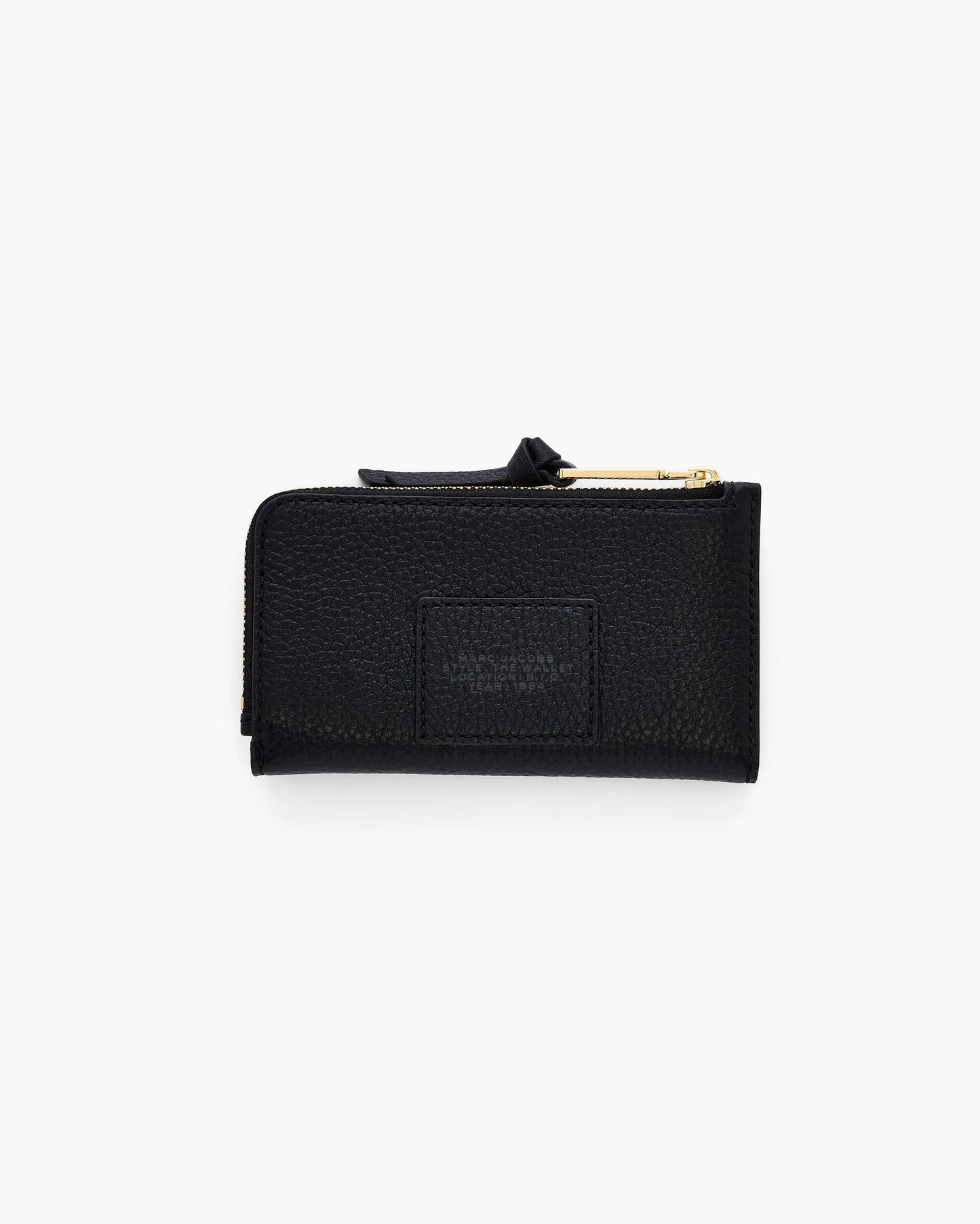 Carteira Marc Jacobs The Leather Slim Wallet, Couro Legítimo, cor Preto, detalhe do material | Original Exports