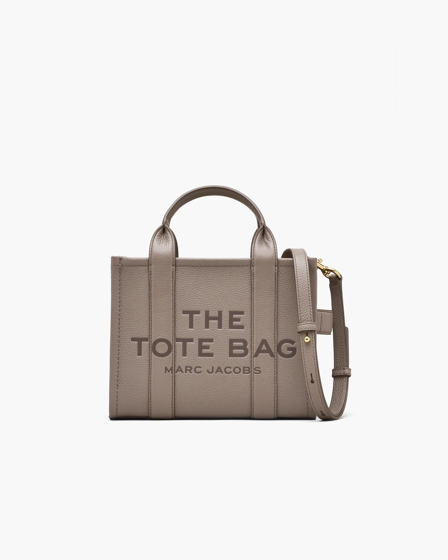 Bolsa Marc Jacobs The Leather Small Tote Bag, Couro Legítimo, cor Cimento, vista frontal | Original Exports