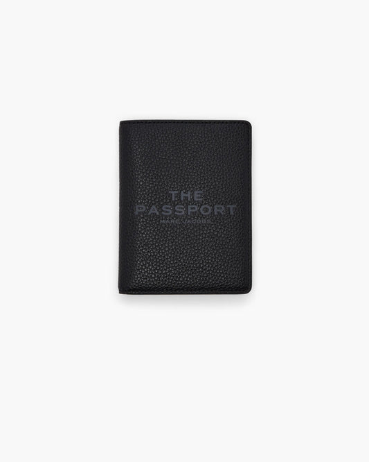 Carteira Marc Jacobs The Passport Case, Couro Martelado, cor Preto, vista frontal | Original Exports