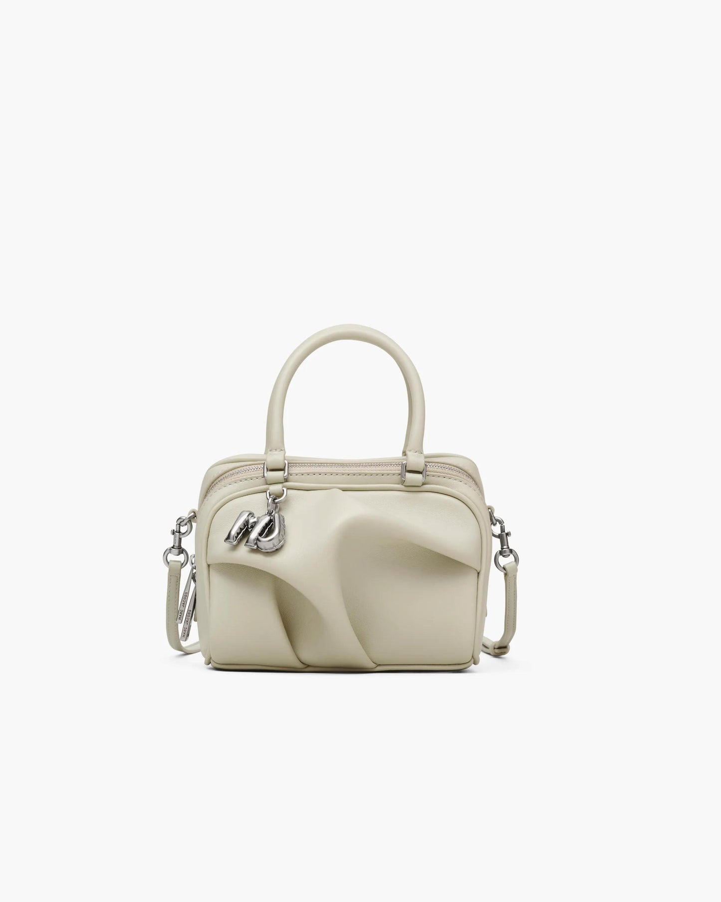Bolsa Marc Jacobs The Mini Wave, Couro de Carneiro, cor Marfim, vista frontal | Original Exports