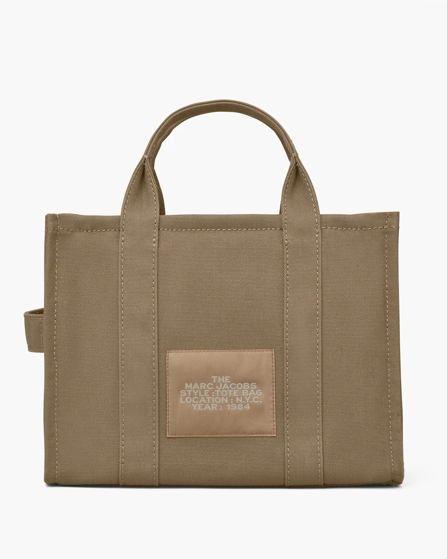 Bolsa Marc Jacobs The Canvas Medium Tote Bag, Lona de Algodão, cor Verde Ardósia, detalhe do material | Original Exports