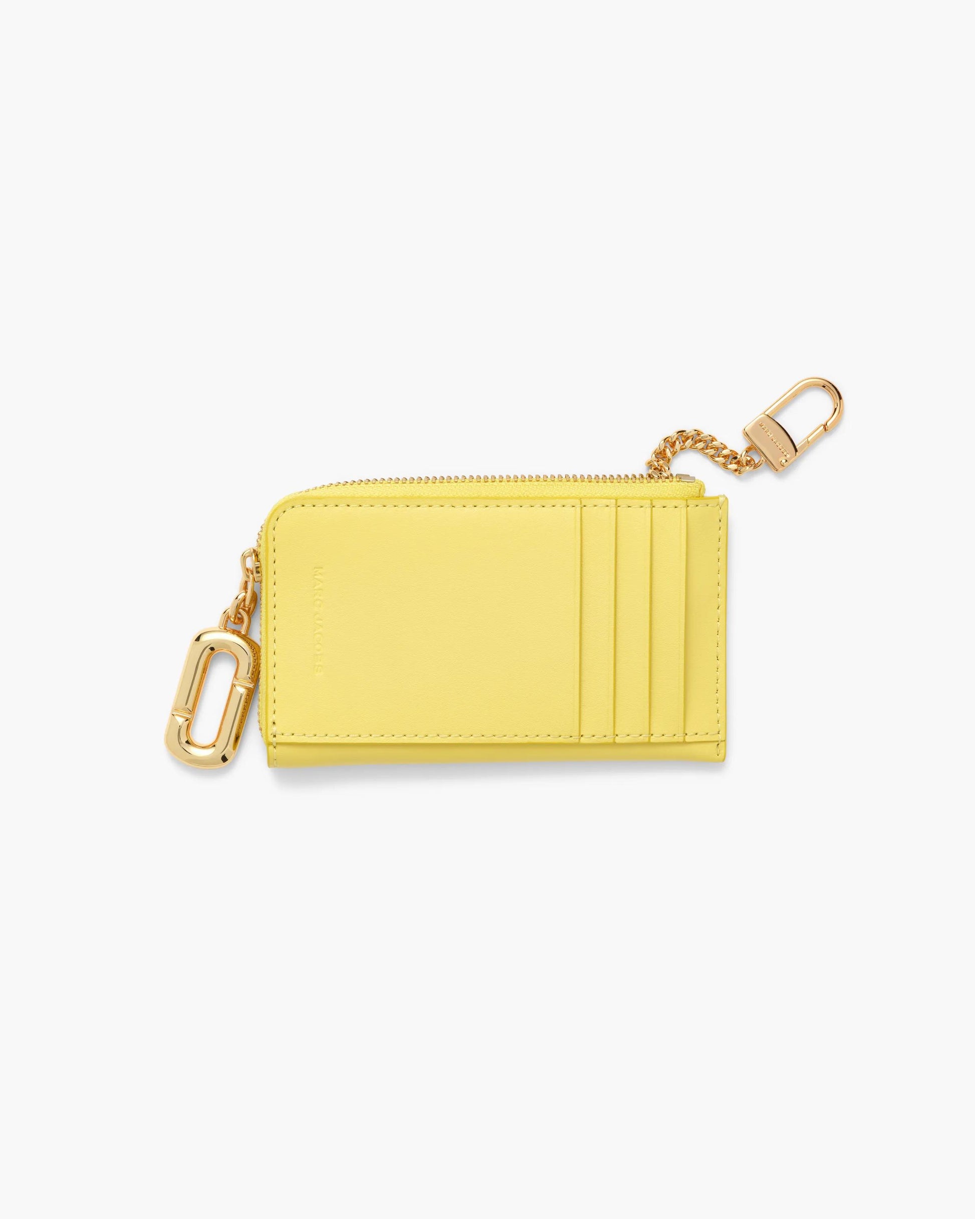 Carteira Marc Jacobs Scene Top Zip Multi Wallet, Couro Legítimo Liso, cor Amarelo Cítrico, detalhe do material | Original Exports