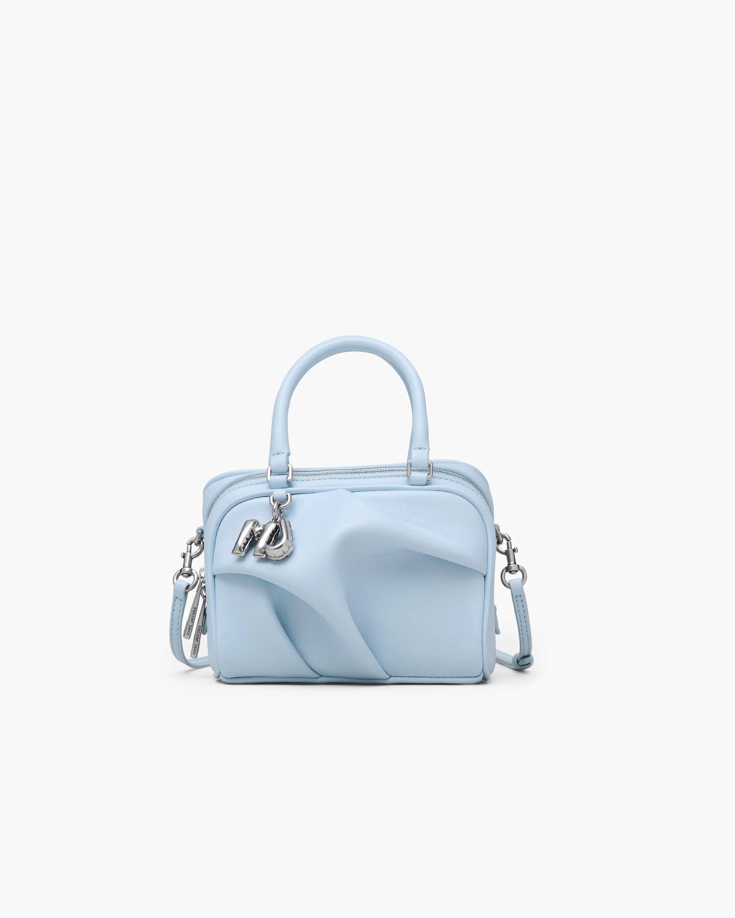 Bolsa Marc Jacobs The Mini Wave, Couro de Carneiro, cor Azul Névoa, vista frontal | Original Exports