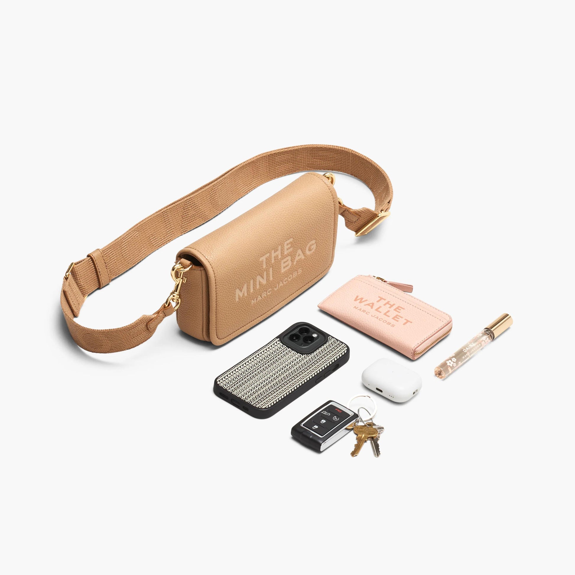 Bolsa Marc Jacobs The Leather Mini Bag, Couro Legítimo, cor Rosé, vista interna | Original Exports