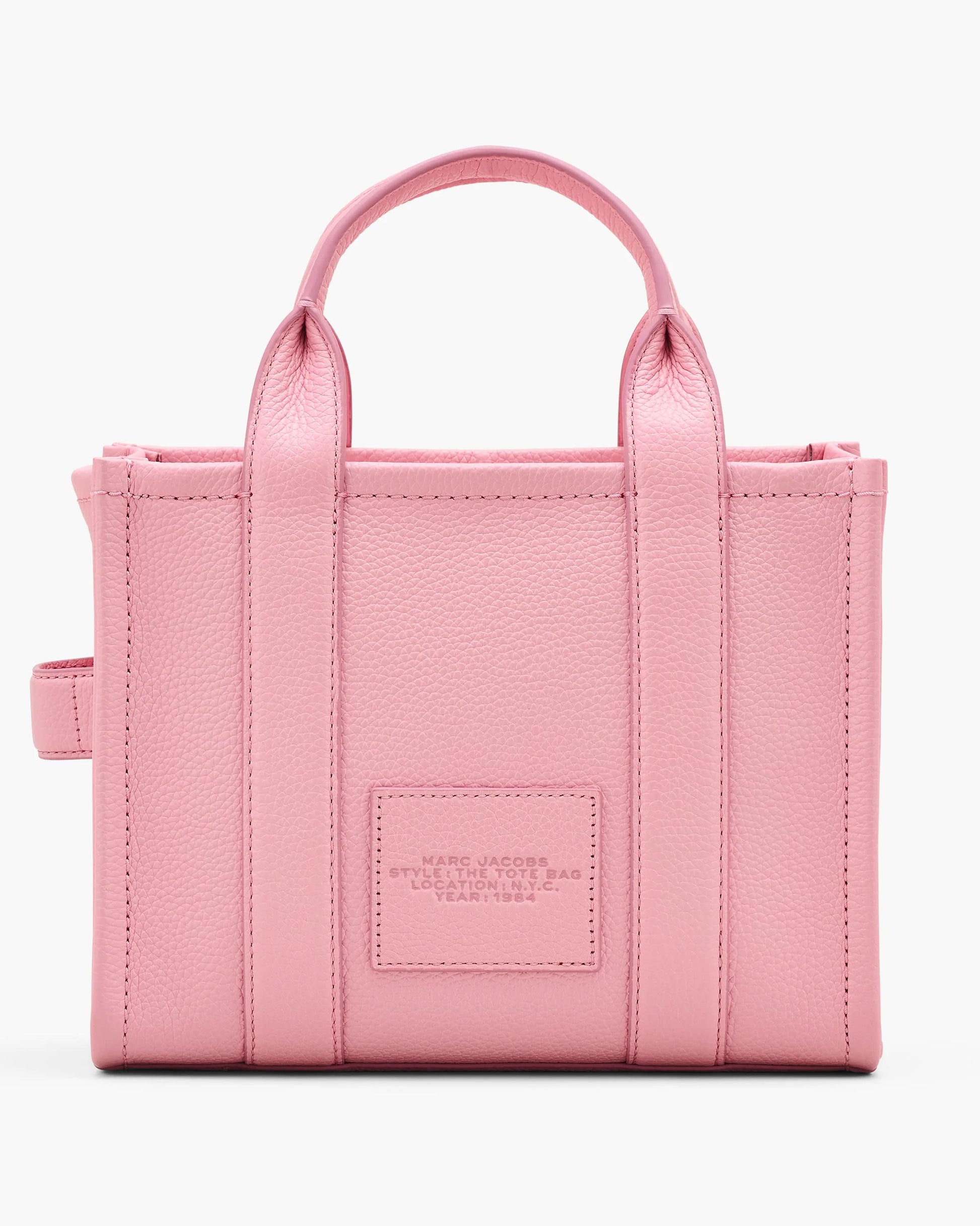 Bolsa Marc Jacobs The Leather Small Tote Bag, Couro Legítimo, cor Rosa Fita, detalhe do material | Original Exports