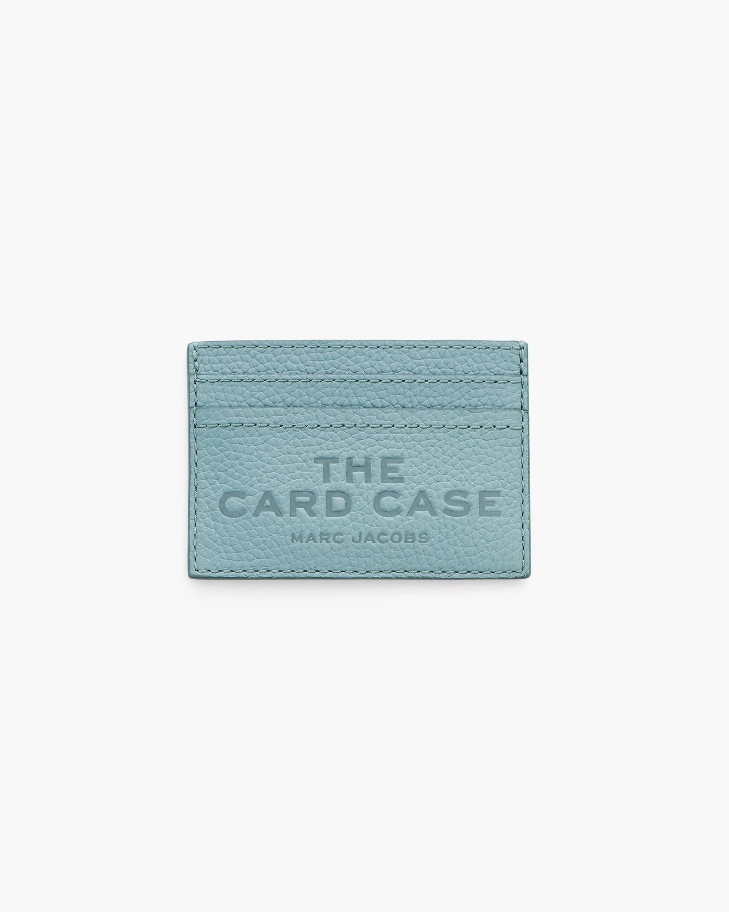 Carteira Marc Jacobs The Leather Card Case, Couro Legítimo Full-Grain, cor Azul Céu, vista frontal | Original Exports