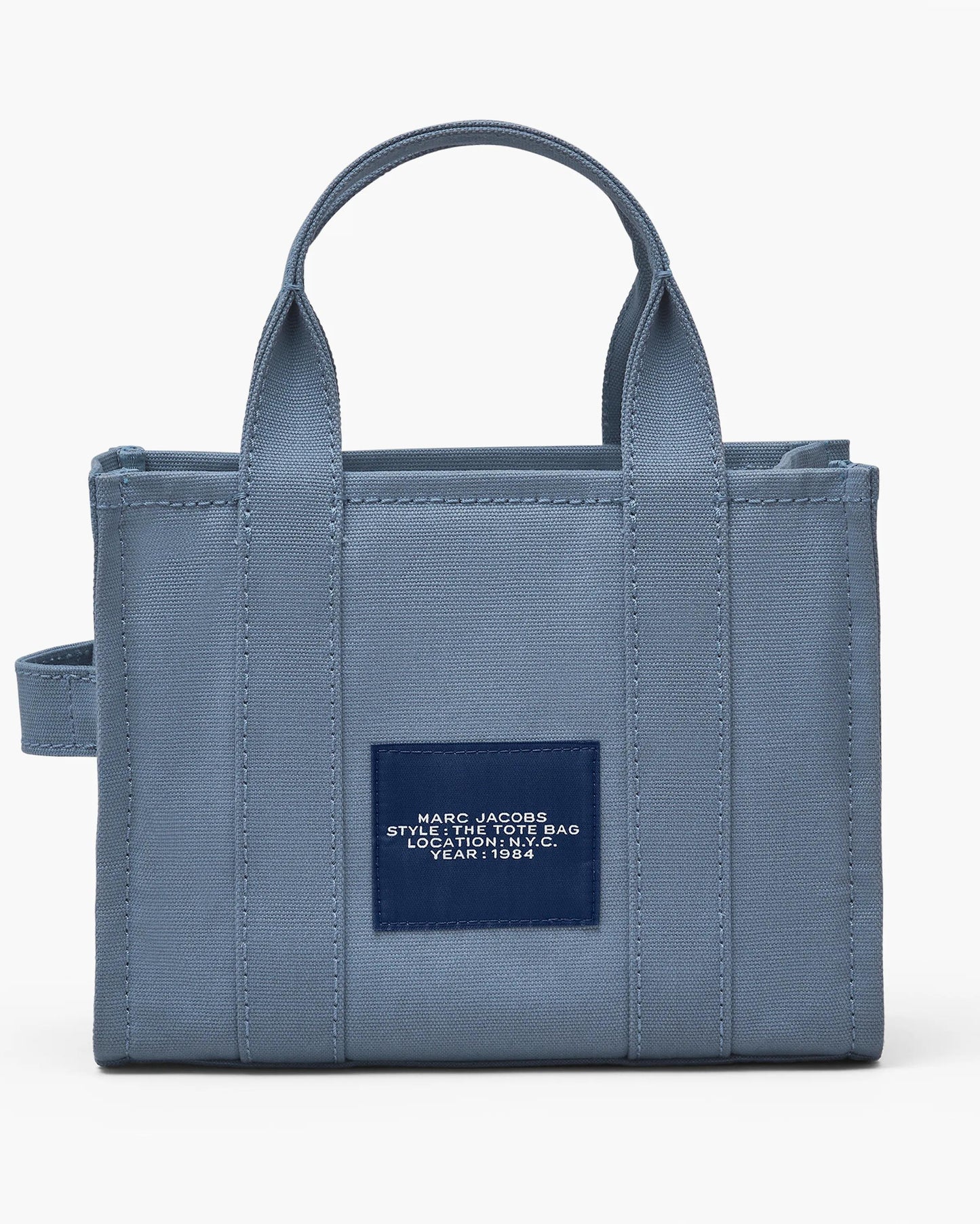 Bolsa Marc Jacobs The Canvas Small Tote Bag, Lona de Algodão, cor Azul Sombra, vista lateral | Original Exports