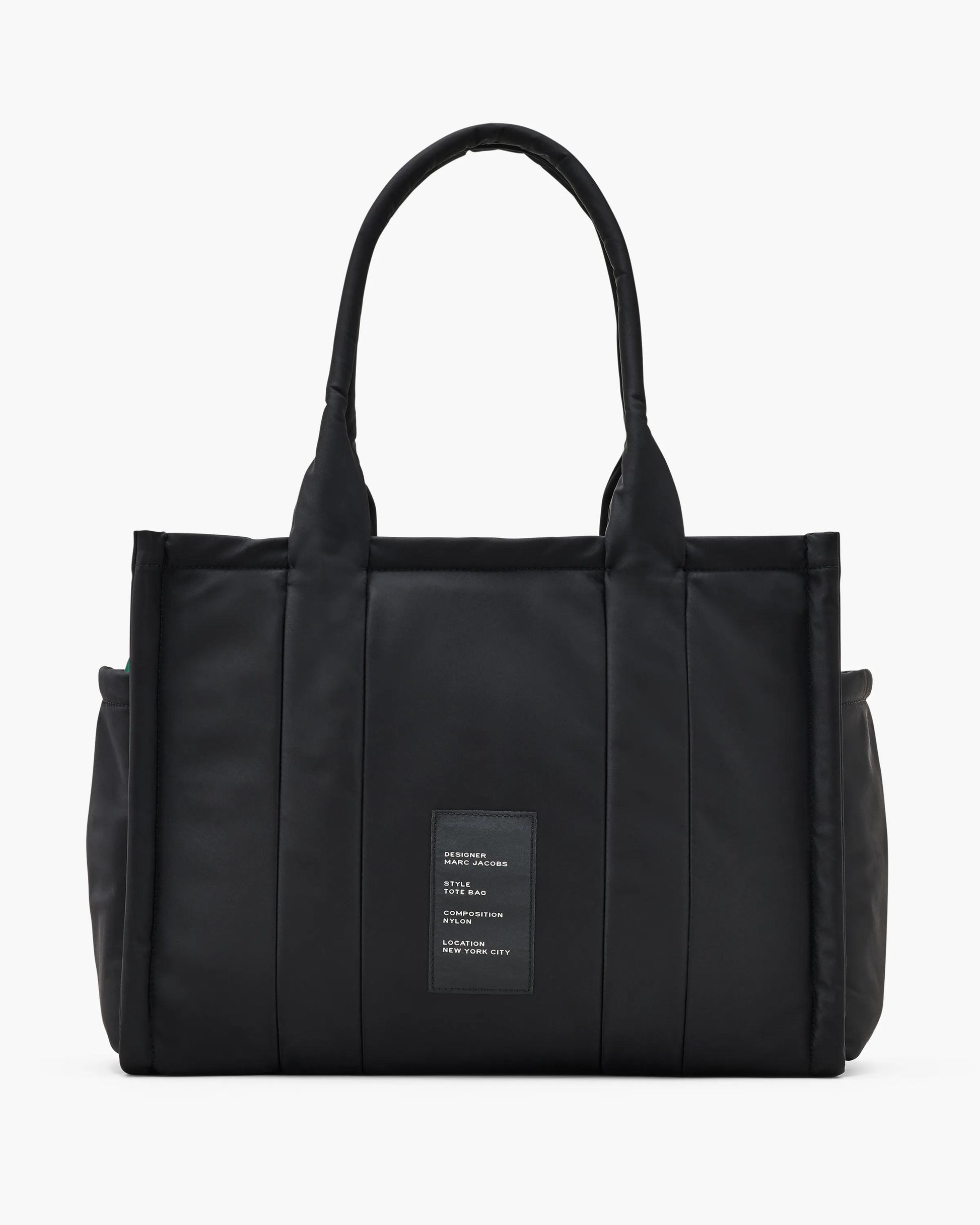 Bolsa Marc Jacobs The Puffy Nylon Large Tote Bag, Nylon acolchoado, cor Preto, detalhe do material | Original Exports