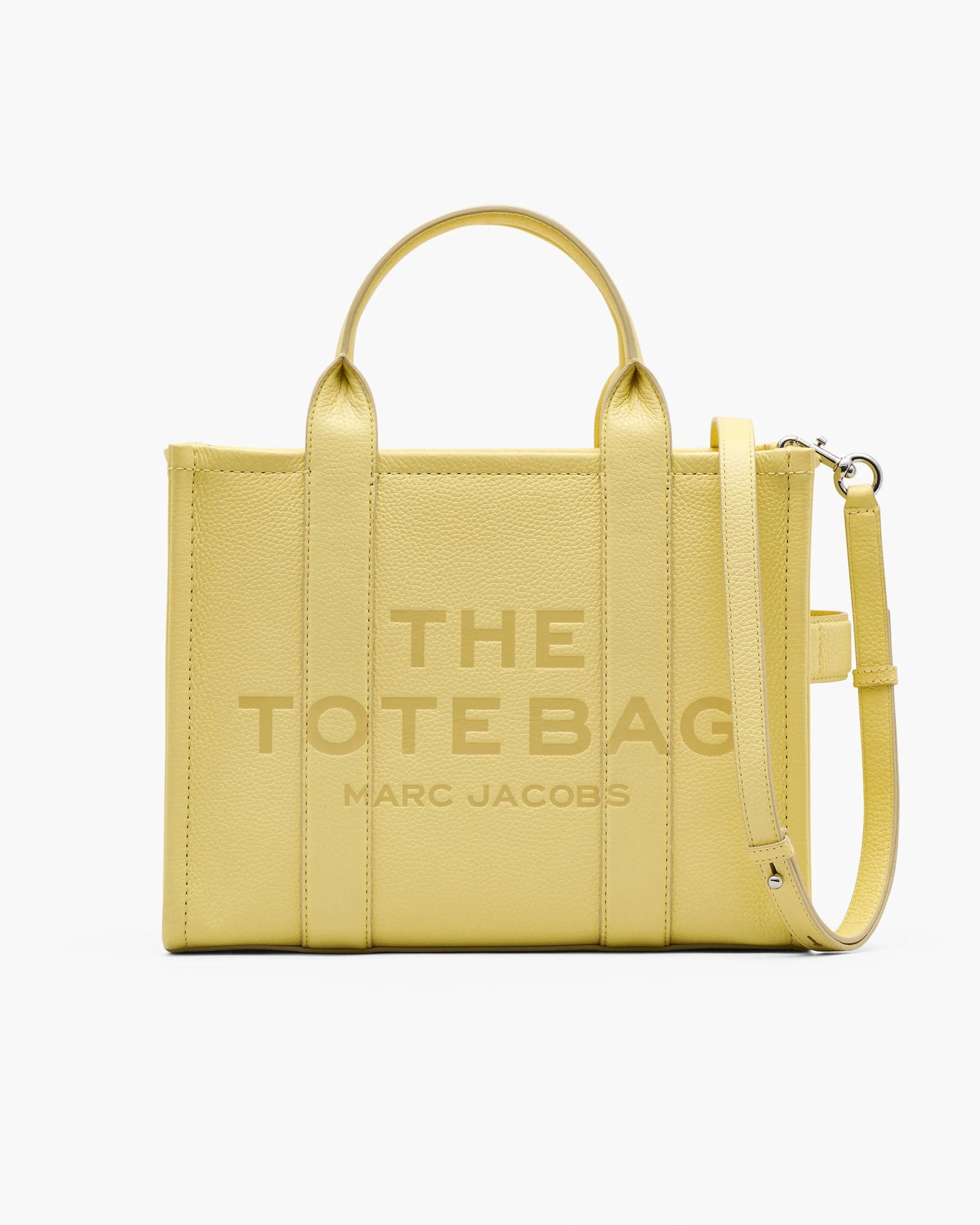 Bolsa Marc Jacobs The Leather Medium Tote Bag, Couro Legítimo, cor Amarelo Custard, vista frontal | Original Exports