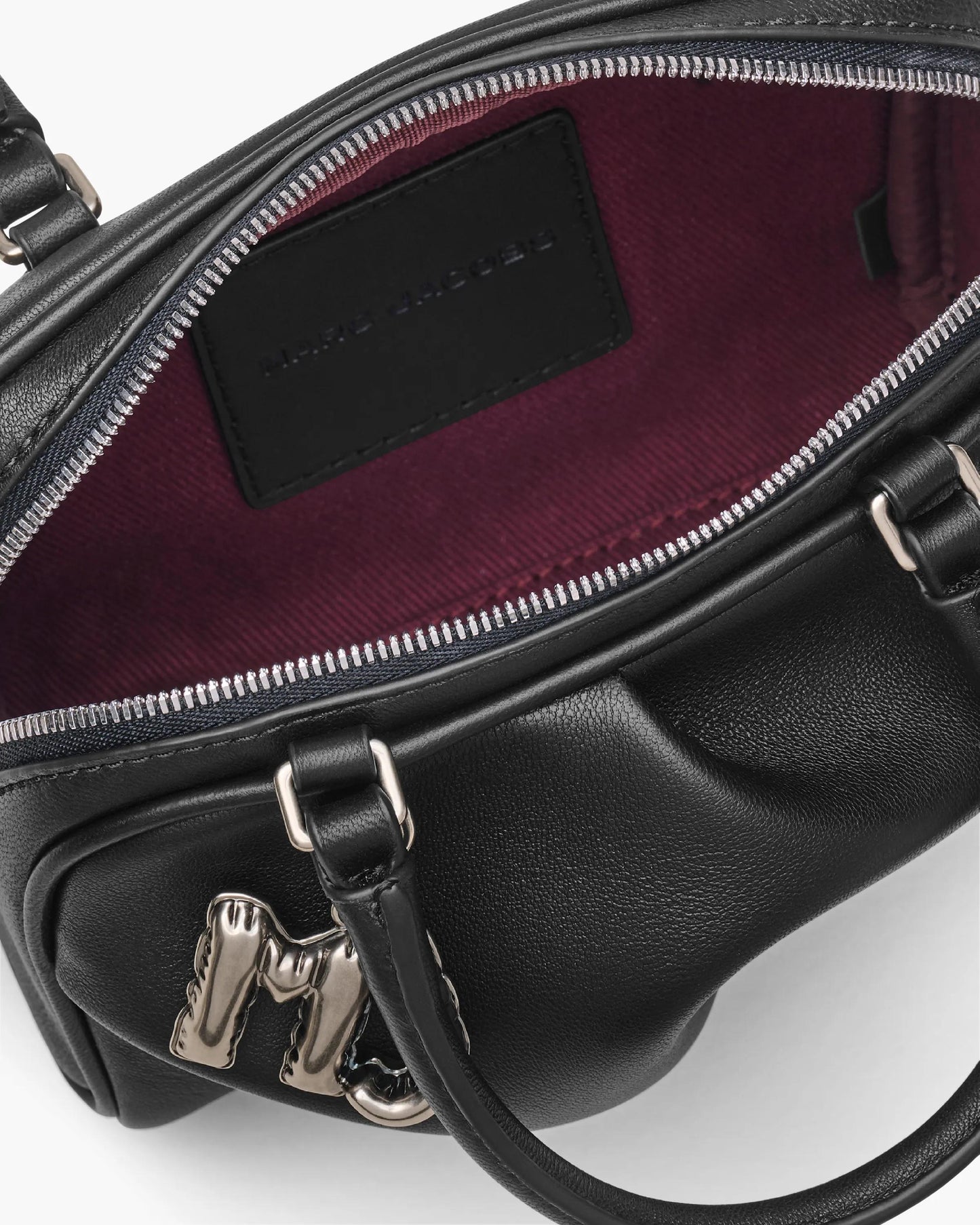 Bolsa Marc Jacobs The Mini Wave, Couro de Carneiro, cor Preto, vista interna | Original Exports