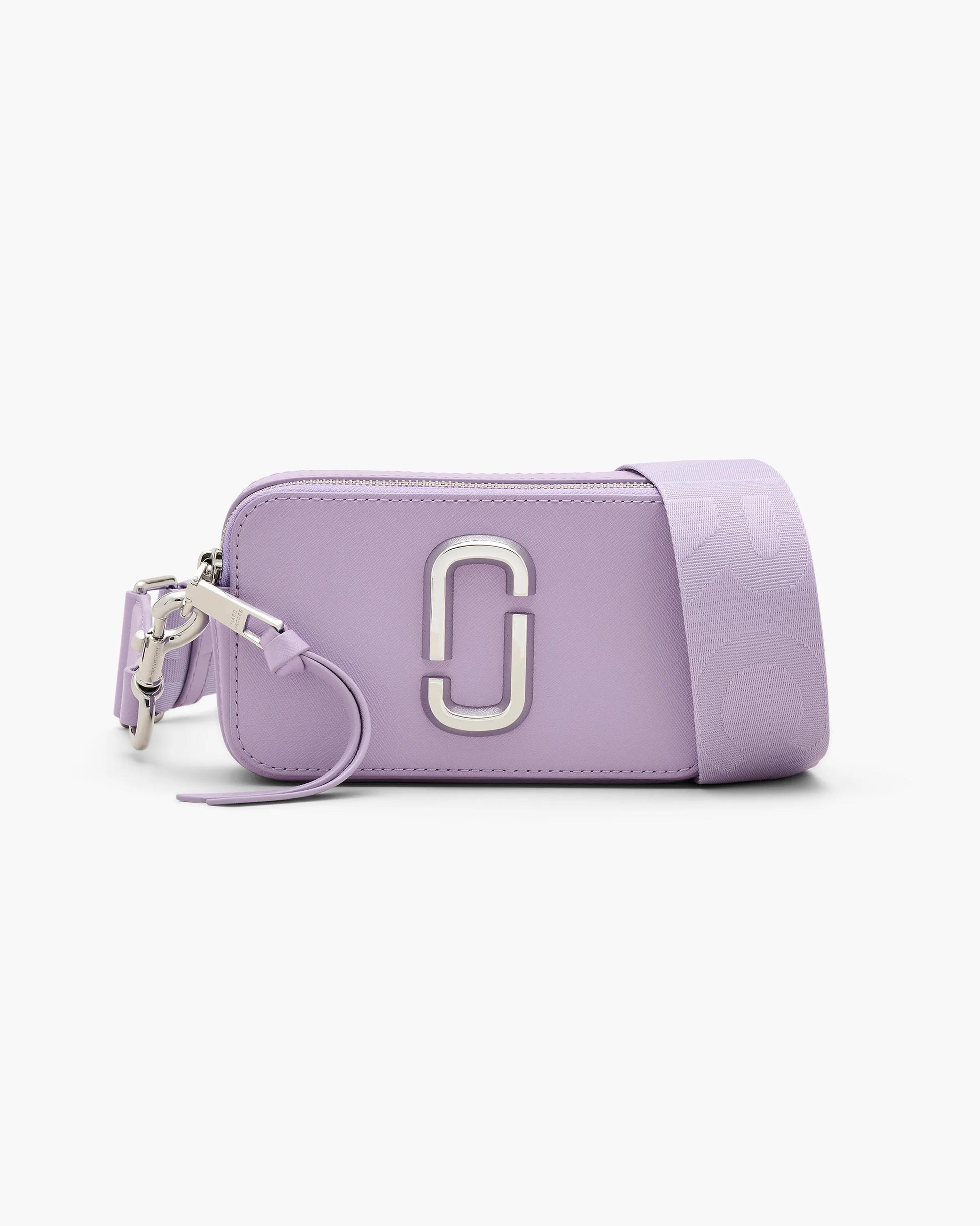 Bolsa Marc Jacobs The Snapshot, Couro Saffiano Legítimo, cor Lilás, vista frontal | Original Exports
