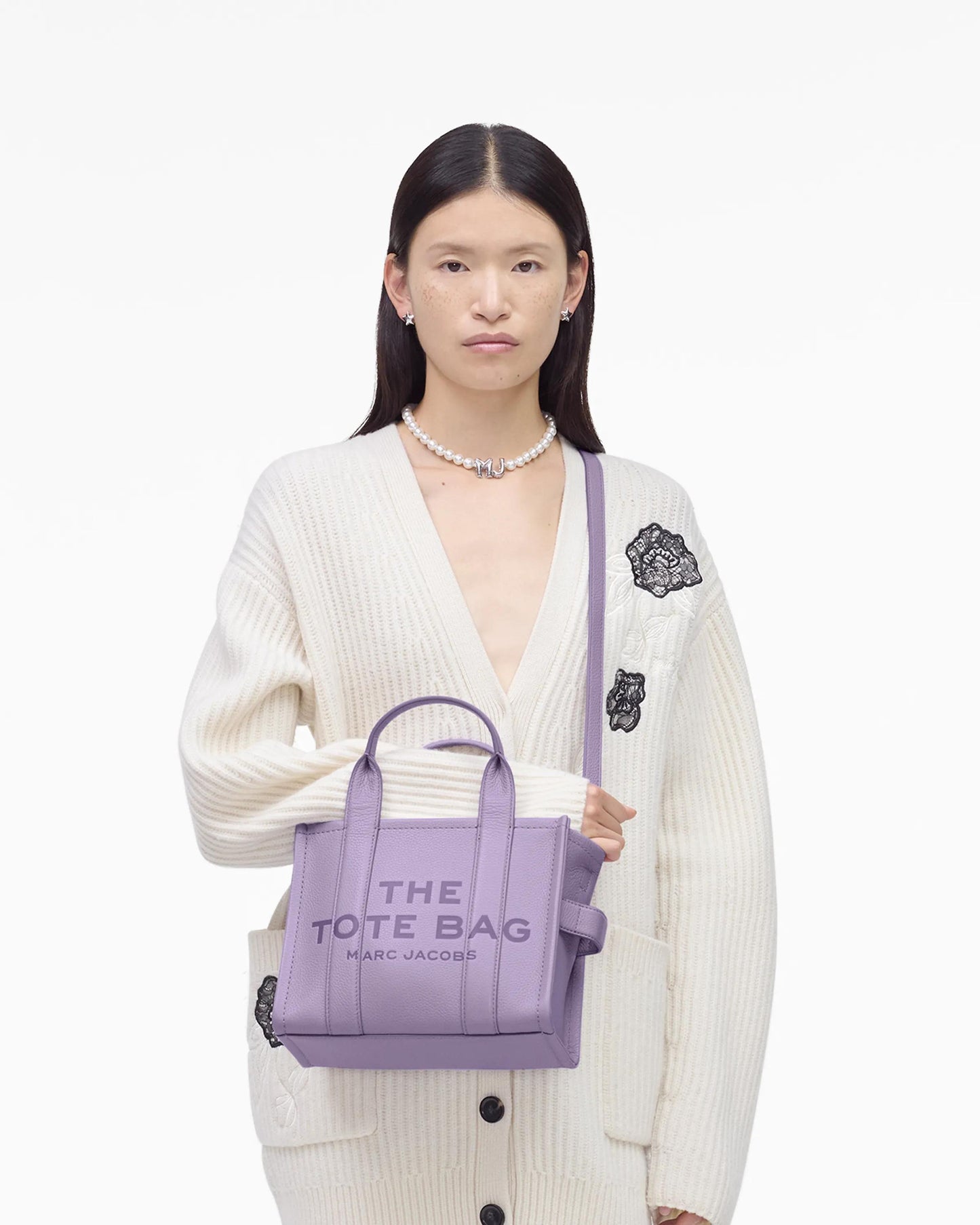 Bolsa Marc Jacobs The Leather Small Tote Bag, Couro Legítimo, cor Lilás, vista lateral | Original Exports