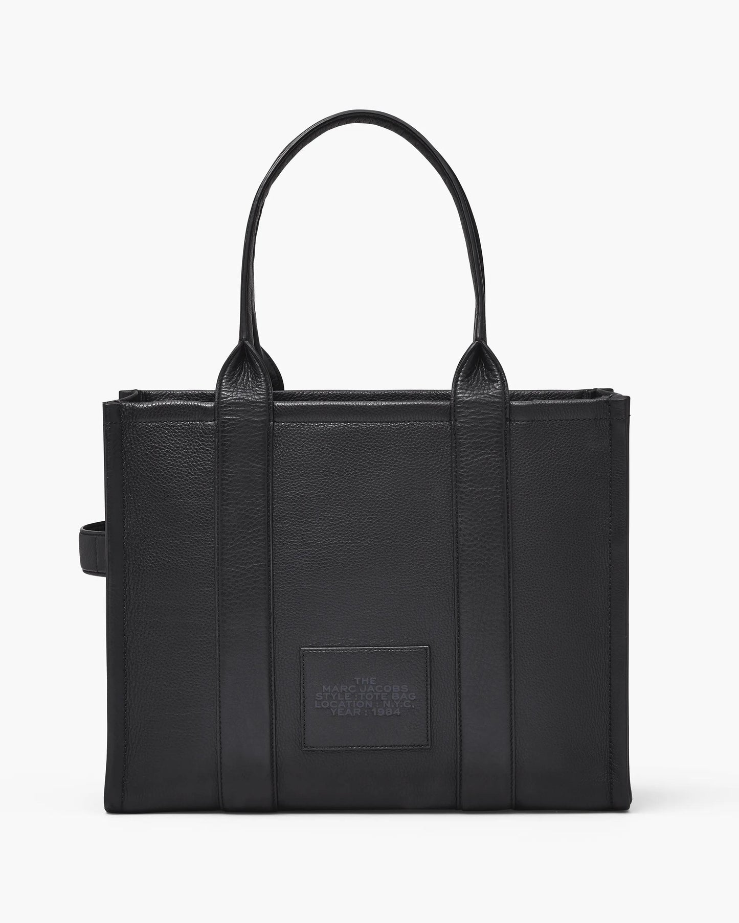 Bolsa Marc Jacobs The Leather Large Tote Bag, Couro Legítimo, cor Preto, detalhe do material | Original Exports