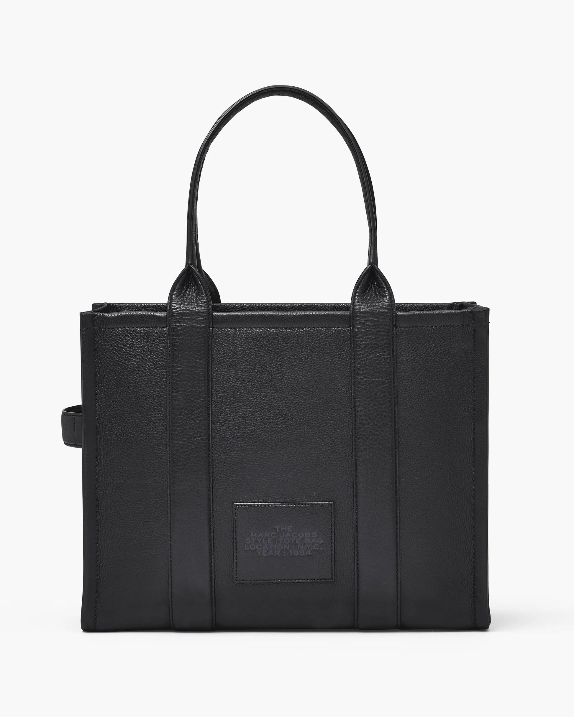 Bolsa Marc Jacobs The Leather Large Tote Bag, Couro Legítimo, cor Preto, detalhe do material | Original Exports