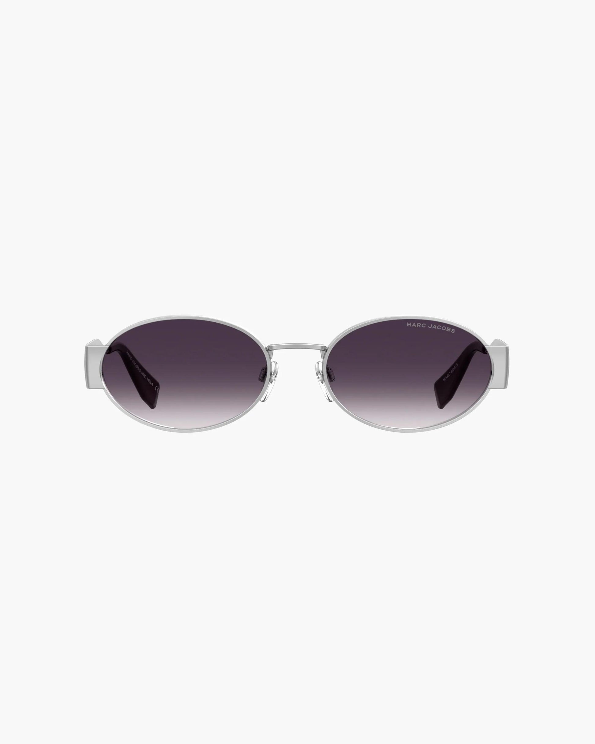 Óculos de Sol Marc Jacobs The Classic Logo Round Sunglasses, Metal, cor Prata, detalhe da haste | Original Exports