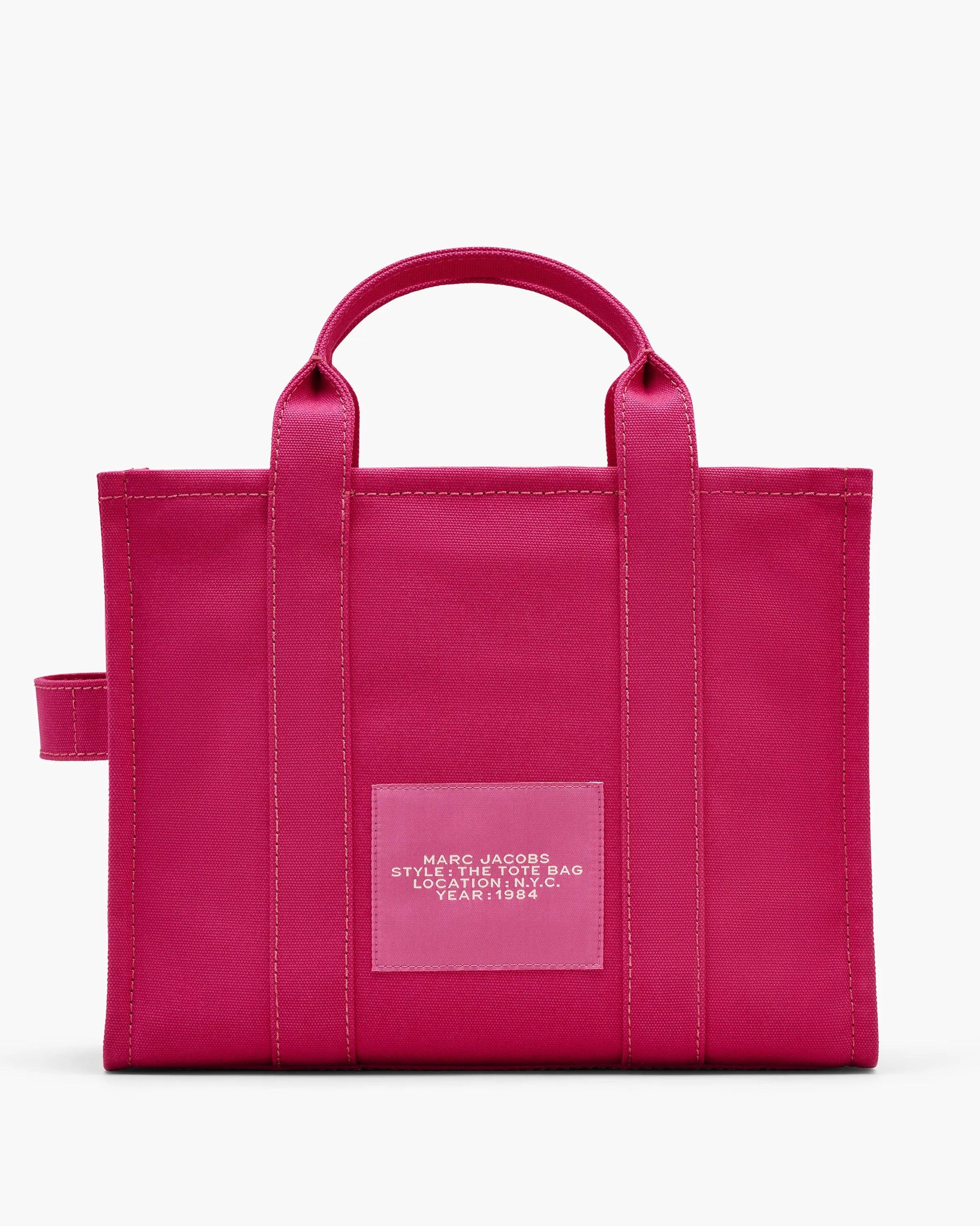 Bolsa Marc Jacobs The Canvas Medium Tote Bag, Lona de Algodão, cor Rosa Framboesa, detalhe do material | Original Exports