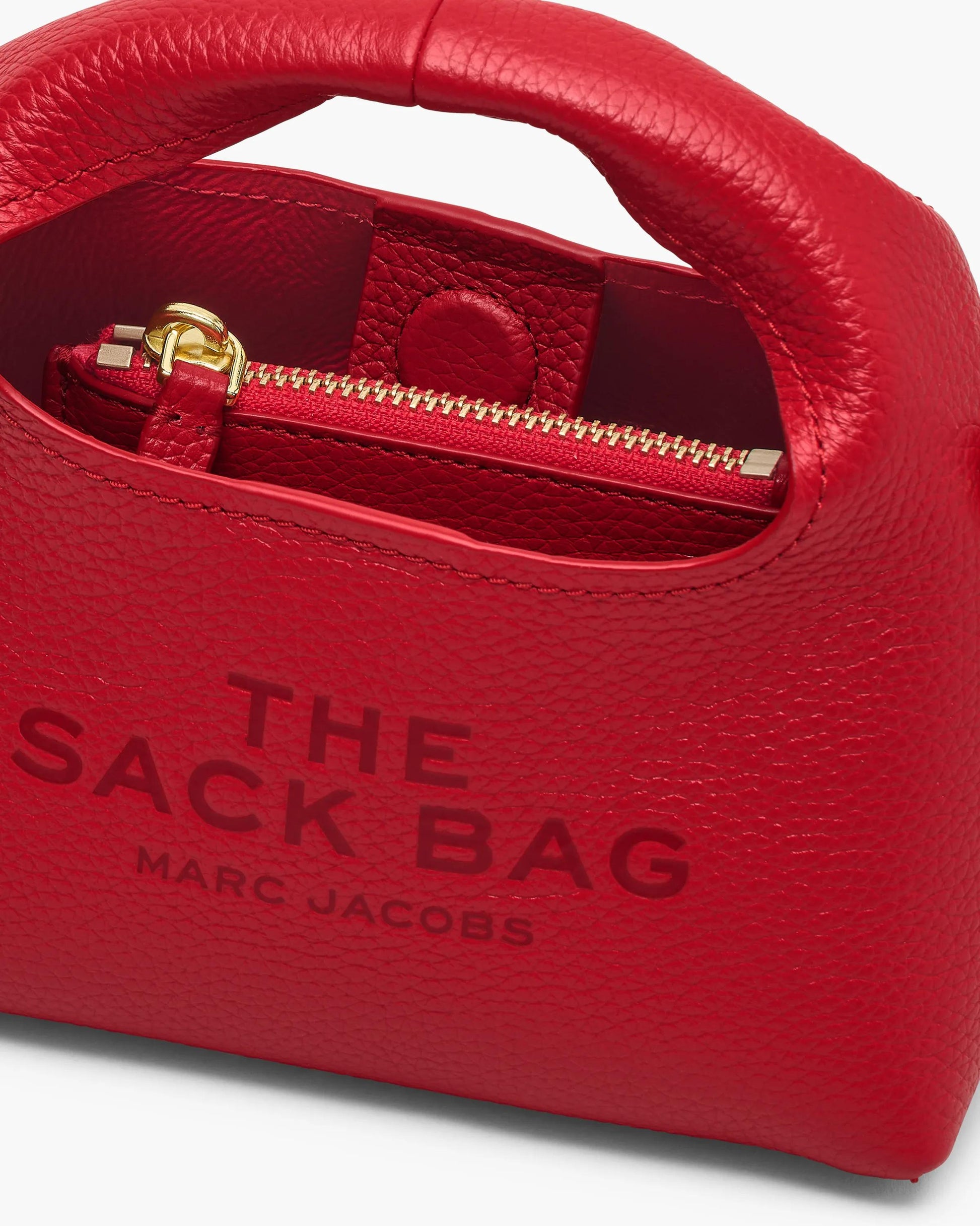 Bolsa Marc Jacobs The Micro Crossbody Sack Bag, Couro Legítimo, cor Vermelho Intenso, vista interna | Original Exports