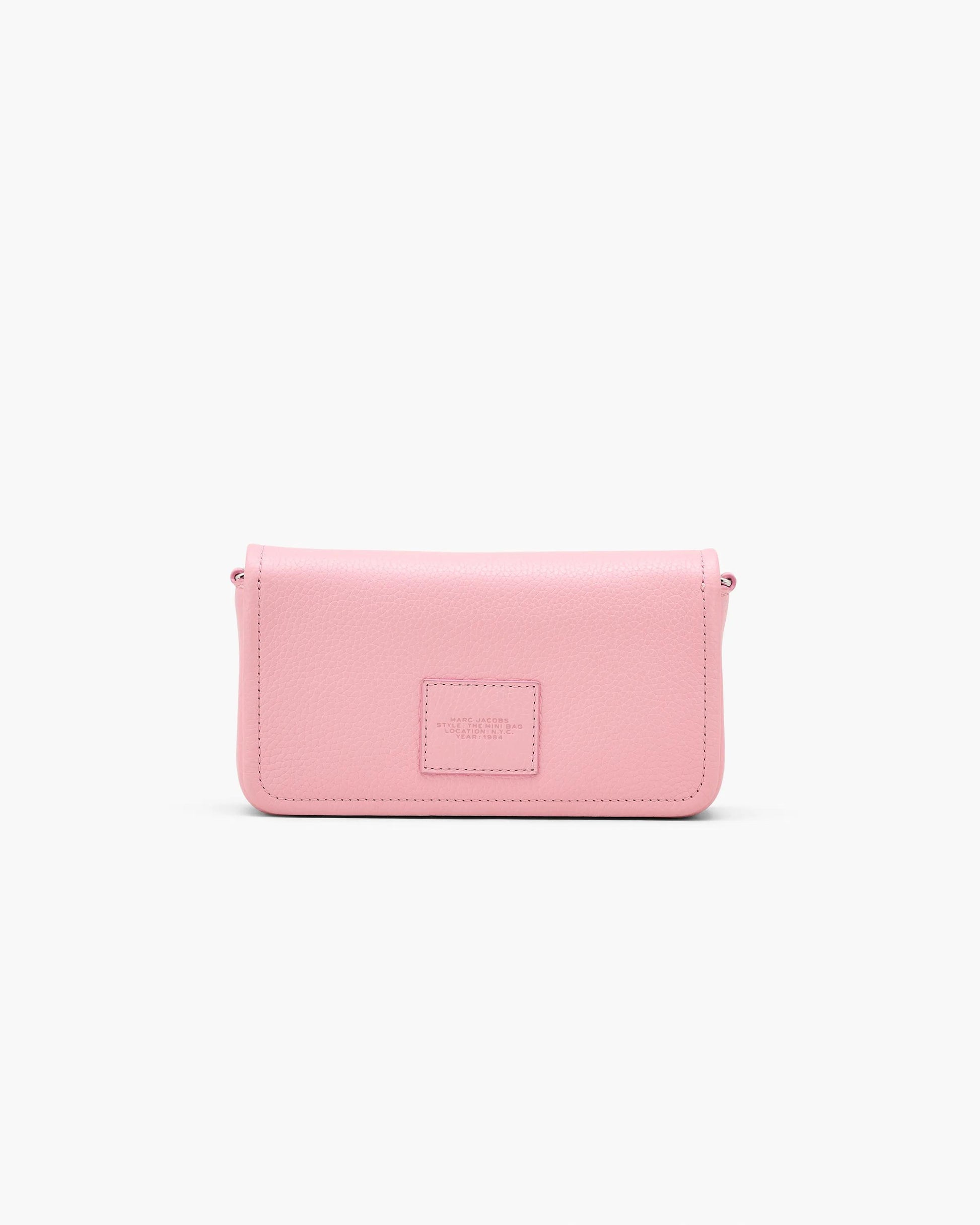 Bolsa Marc Jacobs The Leather Mini Bag, Couro Legítimo, cor Rosa Fita, detalhe do material | Original Exports