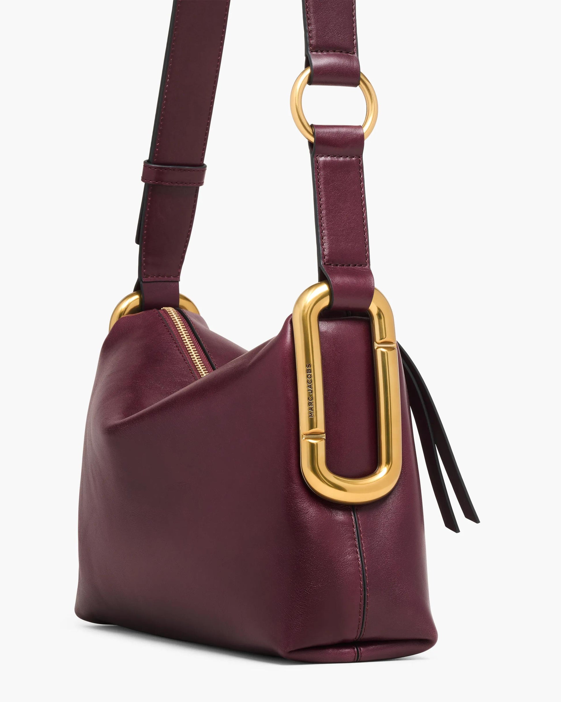 Bolsa Marc Jacobs Scene Medium Shoulder Bag, Couro Legítimo Liso, cor Vinho Tinto Escuro, vista lateral | Original Exports