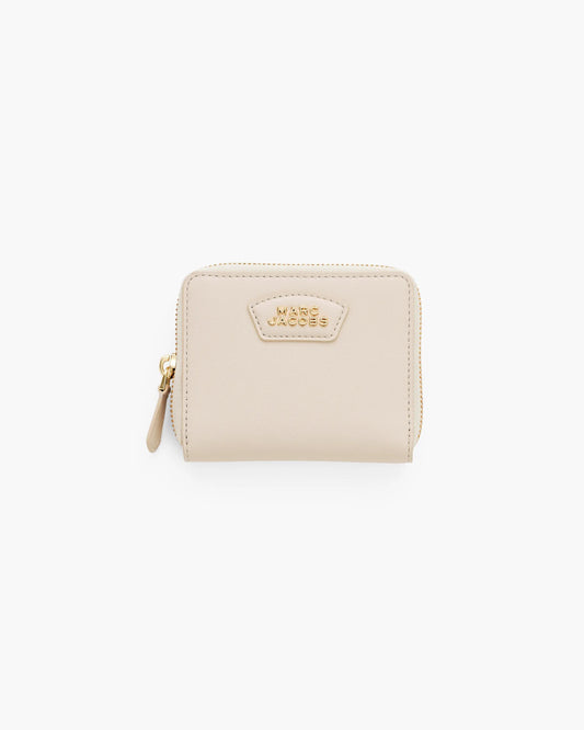 Carteira Marc Jacobs The Everyday Slim Compact Wallet, Couro Legítimo Liso, cor Branco Nuvem, vista frontal | Original Exports