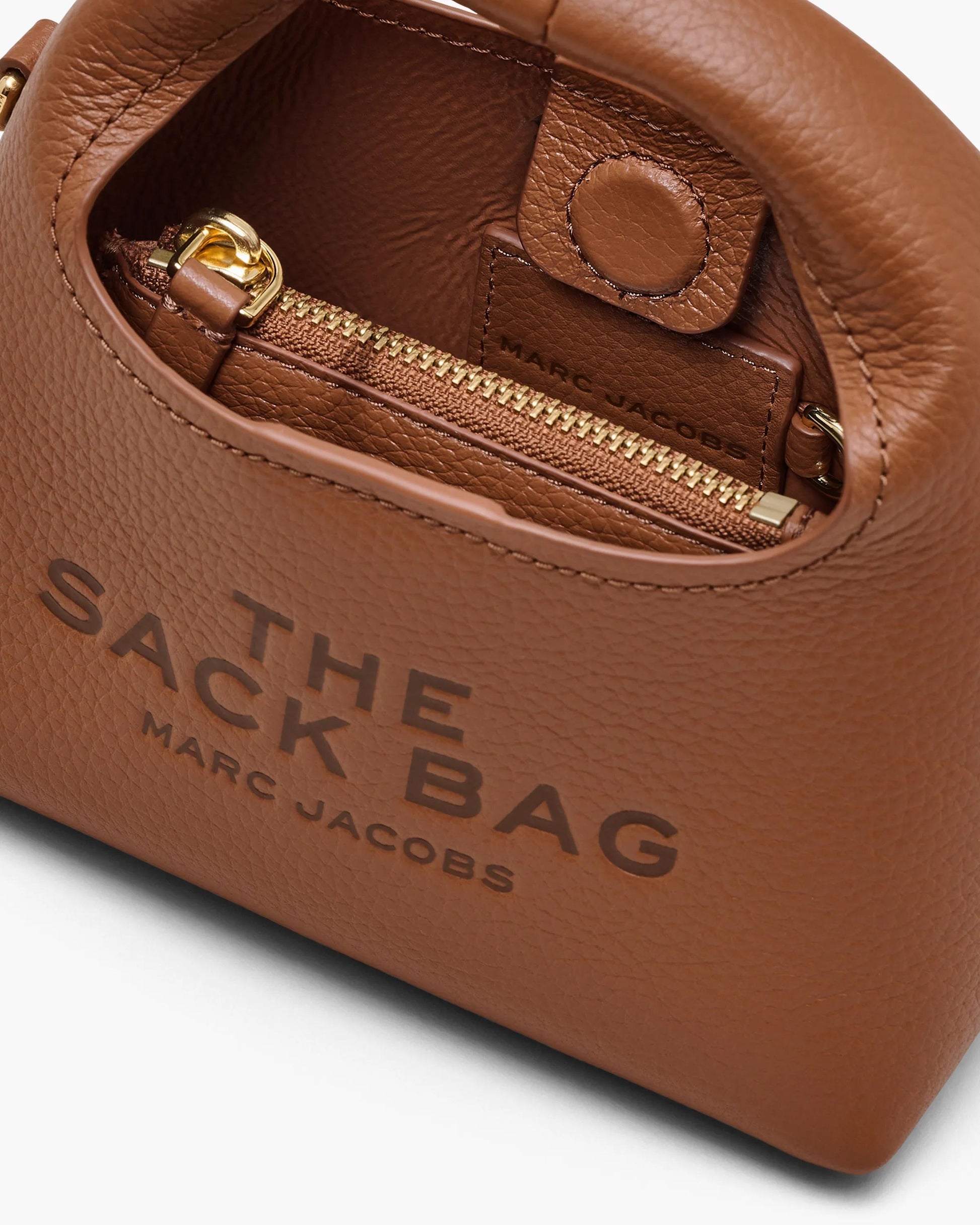 Bolsa Marc Jacobs The Micro Crossbody Sack Bag, Couro Legítimo, cor Óleo de Argan, vista interna | Original Exports