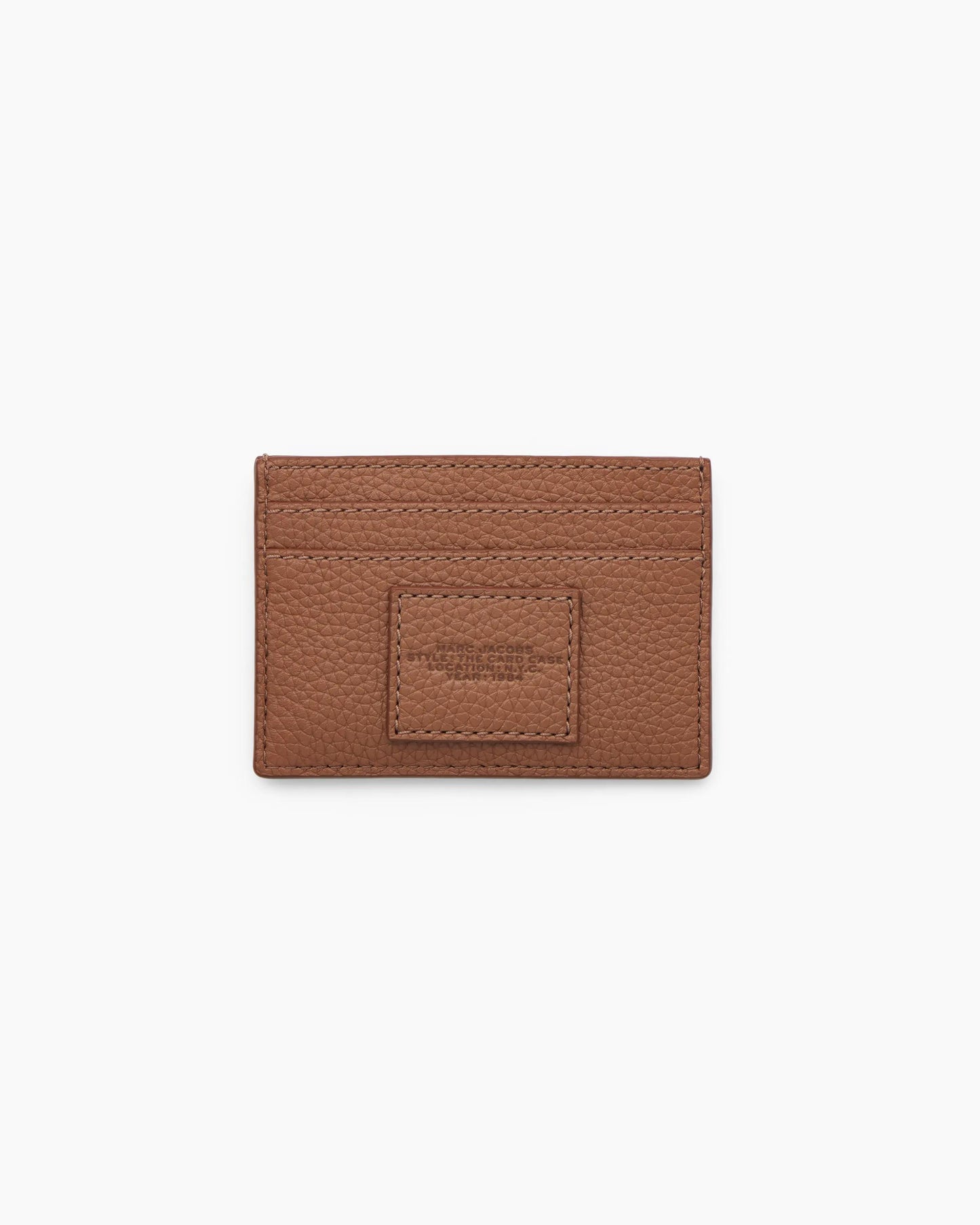 Carteira Marc Jacobs The Leather Card Case, Couro Legítimo Full-Grain, cor Óleo de Argan, detalhe do material | Original Exports