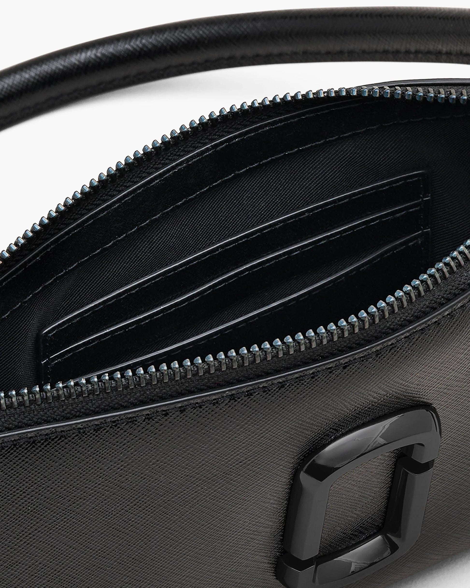 Bolsa Marc Jacobs The Snapshot DTM Convertible Shoulder Bag, Couro Saffiano Legítimo Tonal, cor Preto, vista interna | Original Exports