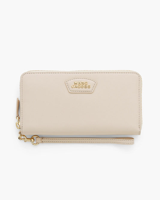 Carteira Marc Jacobs The Everyday Continental Wallet, Couro Legítimo Liso, cor Branco Nuvem, vista frontal | Original Exports