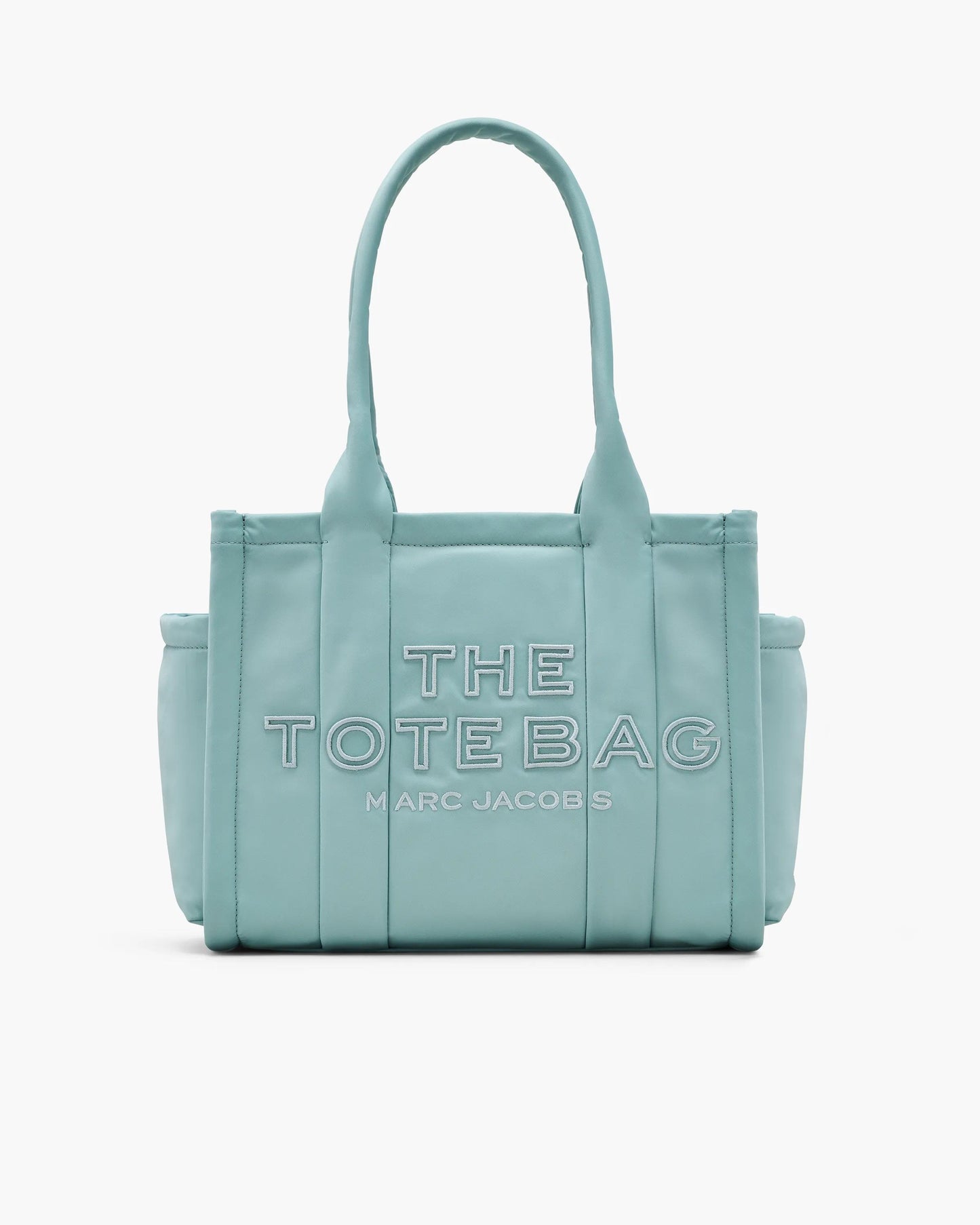 Bolsa Marc Jacobs The Puffy Nylon Medium Tote Bag, Nylon acolchoado, cor Azul Céu, vista frontal | Original Exports