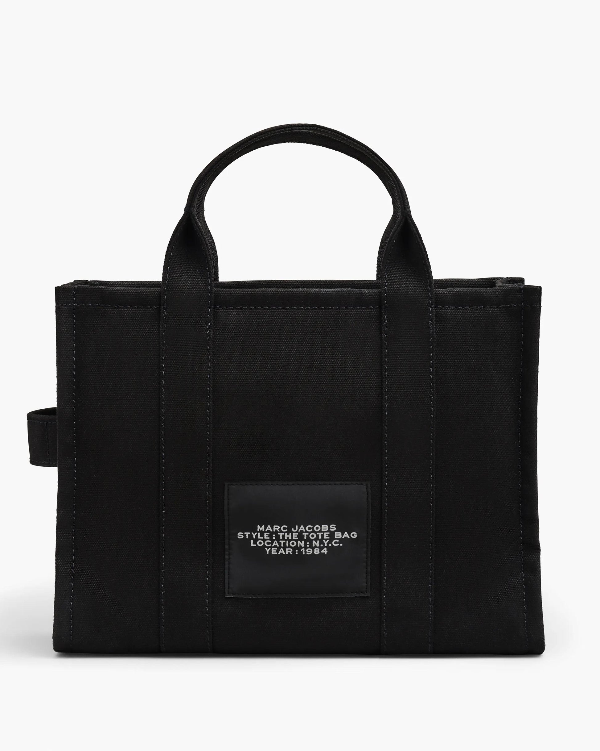 Bolsa Marc Jacobs The Canvas Medium Tote Bag, Lona de Algodão, cor Preto, detalhe do material | Original Exports