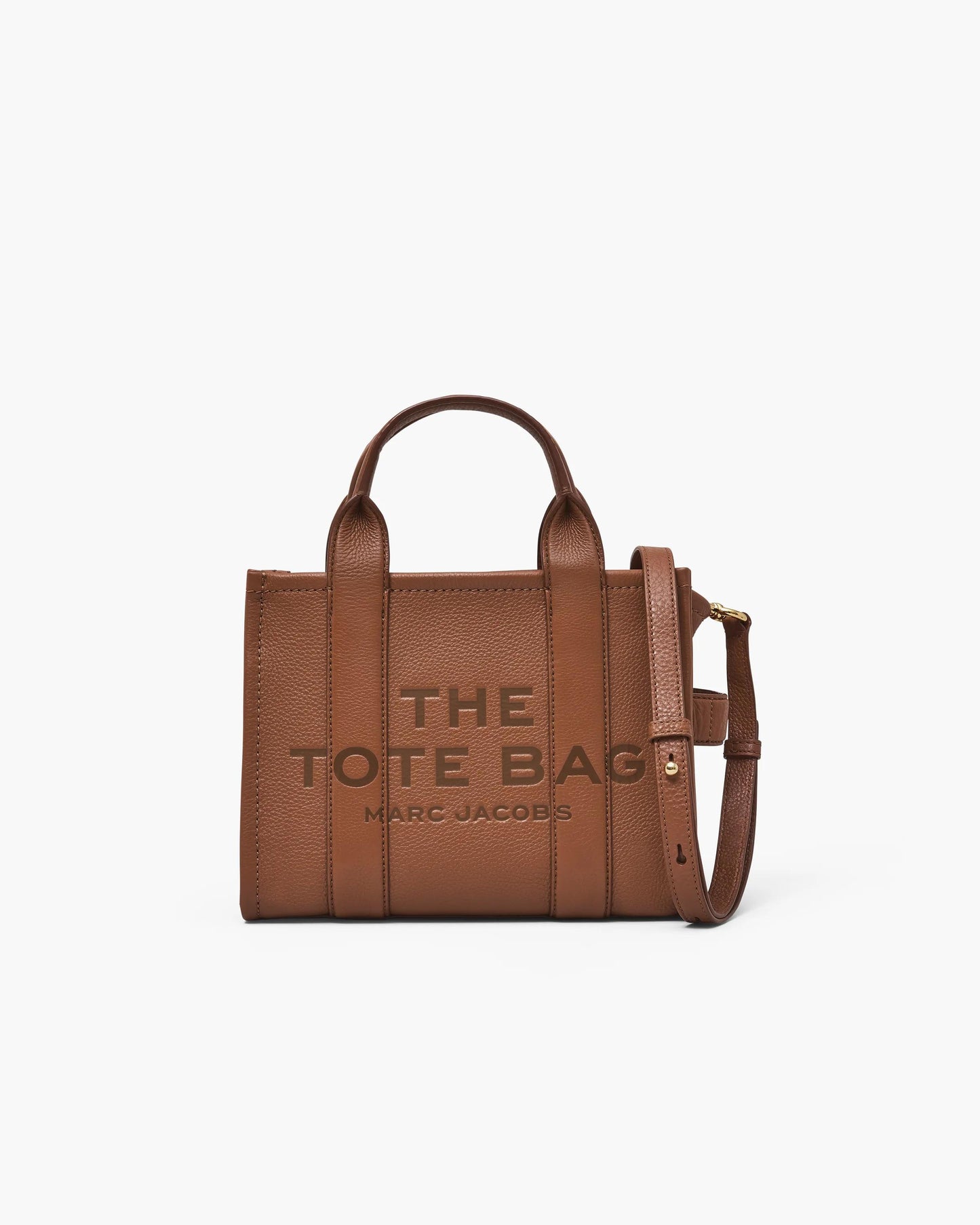 Bolsa Marc Jacobs The Leather Small Tote Bag, Couro Legítimo, cor Óleo de Argan, vista frontal | Original Exports