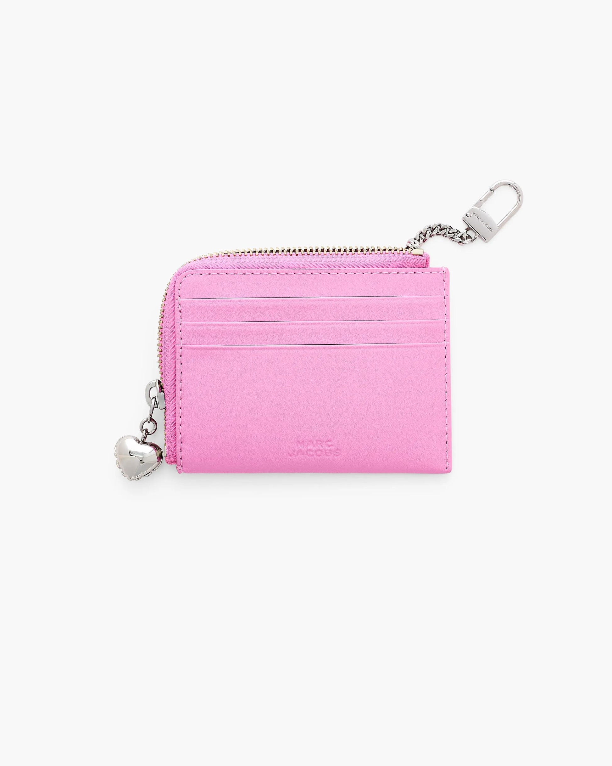 Carteira Marc Jacobs The Perfect Everyday Top Zip Wallet, Couro Legítimo Liso, cor Rosa Prisma, detalhe do material | Original Exports