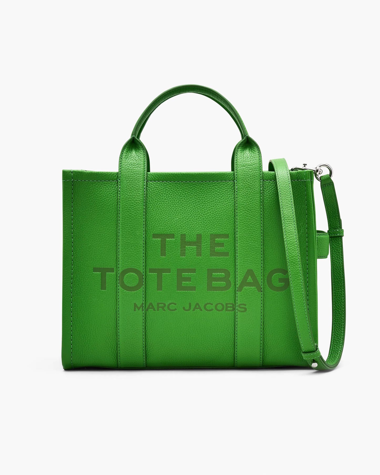 Bolsa Marc Jacobs The Leather Medium Tote Bag, Couro Legítimo, cor Verde Kiwi, vista frontal | Original Exports