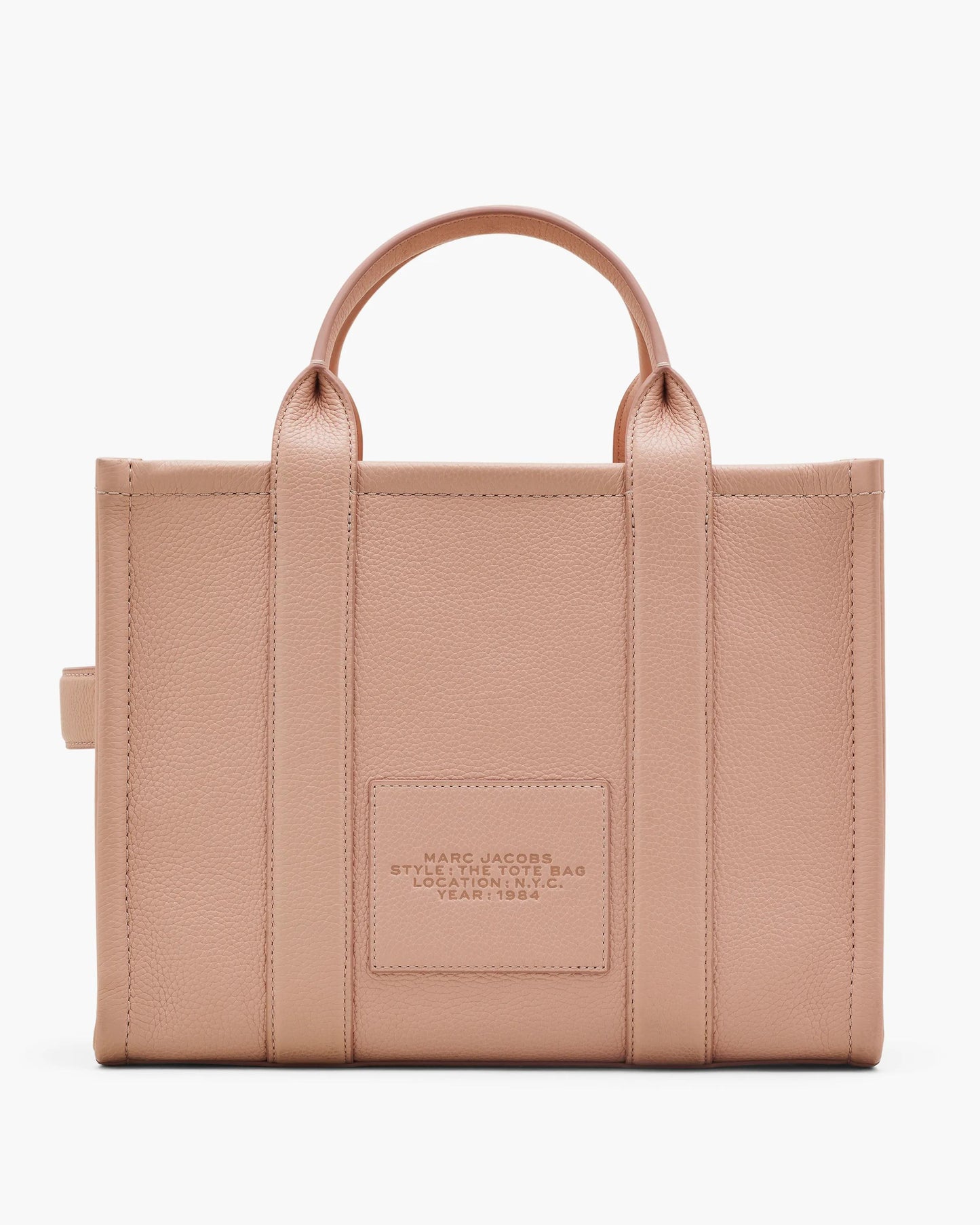 Bolsa Marc Jacobs The Leather Medium Tote Bag, Couro Legítimo, cor Rosé, detalhe do material | Original Exports