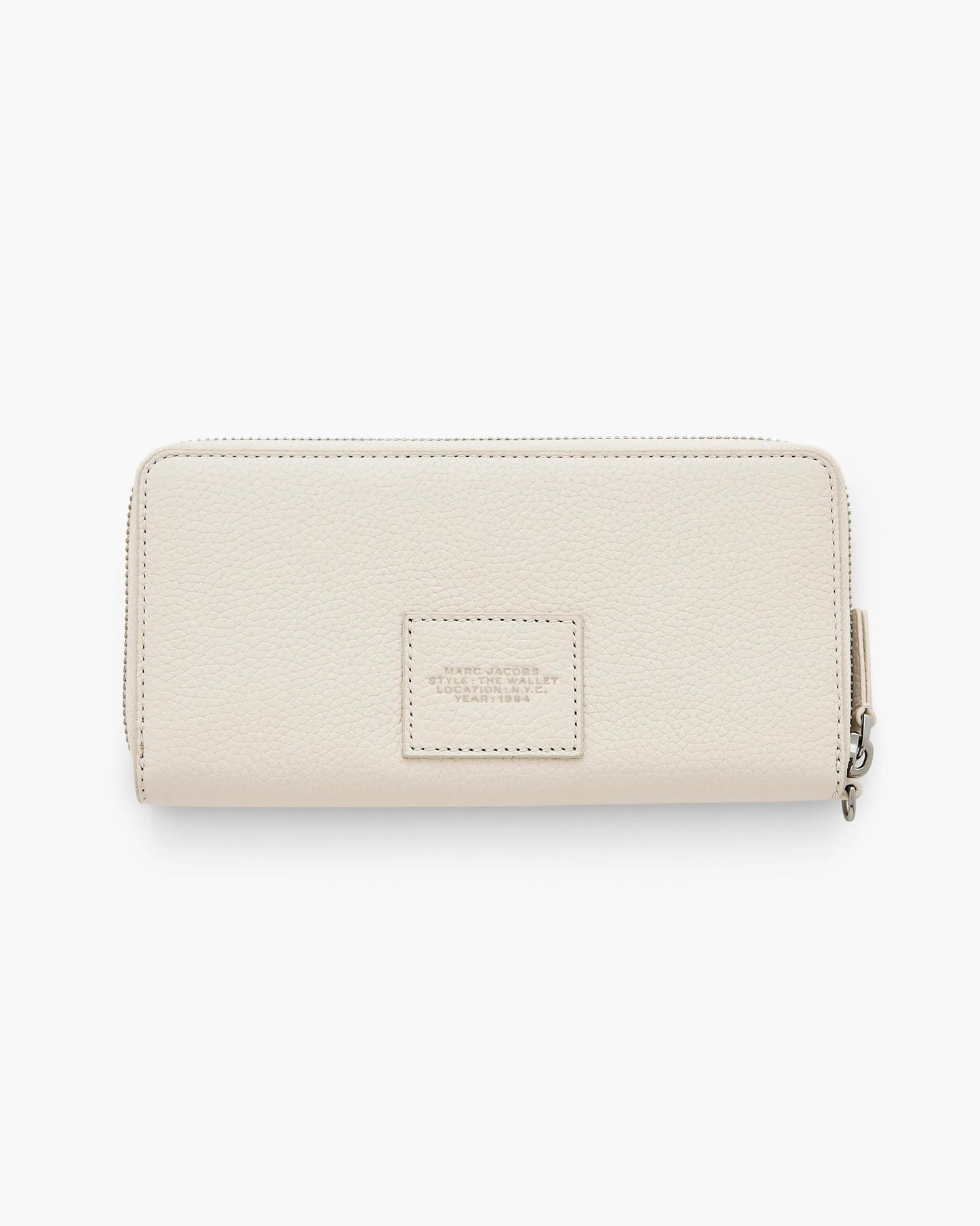 Carteira Marc Jacobs The Leather Continental Wallet, Couro Legítimo Full-Grain, cor Branco Algodão, detalhe do material | Original Exports