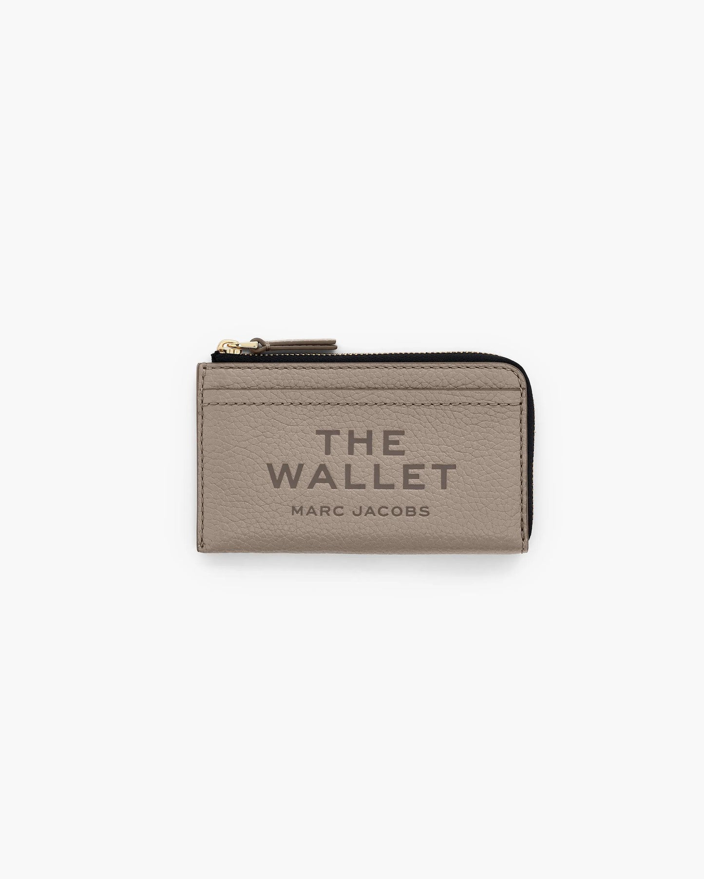 Carteira Marc Jacobs The Leather Top Zip Multi Wallet, Couro Legítimo, cor Cimento, vista frontal | Original Exports