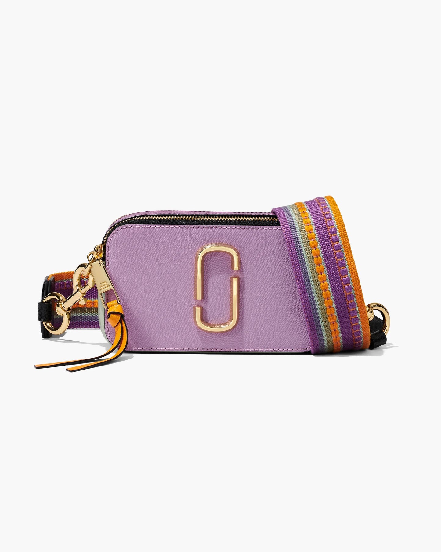 Bolsa Marc Jacobs The Snapshot Colorblock, Couro Saffiano Legítimo, cor Orquídea Real Multicolor, vista frontal | Original Exports