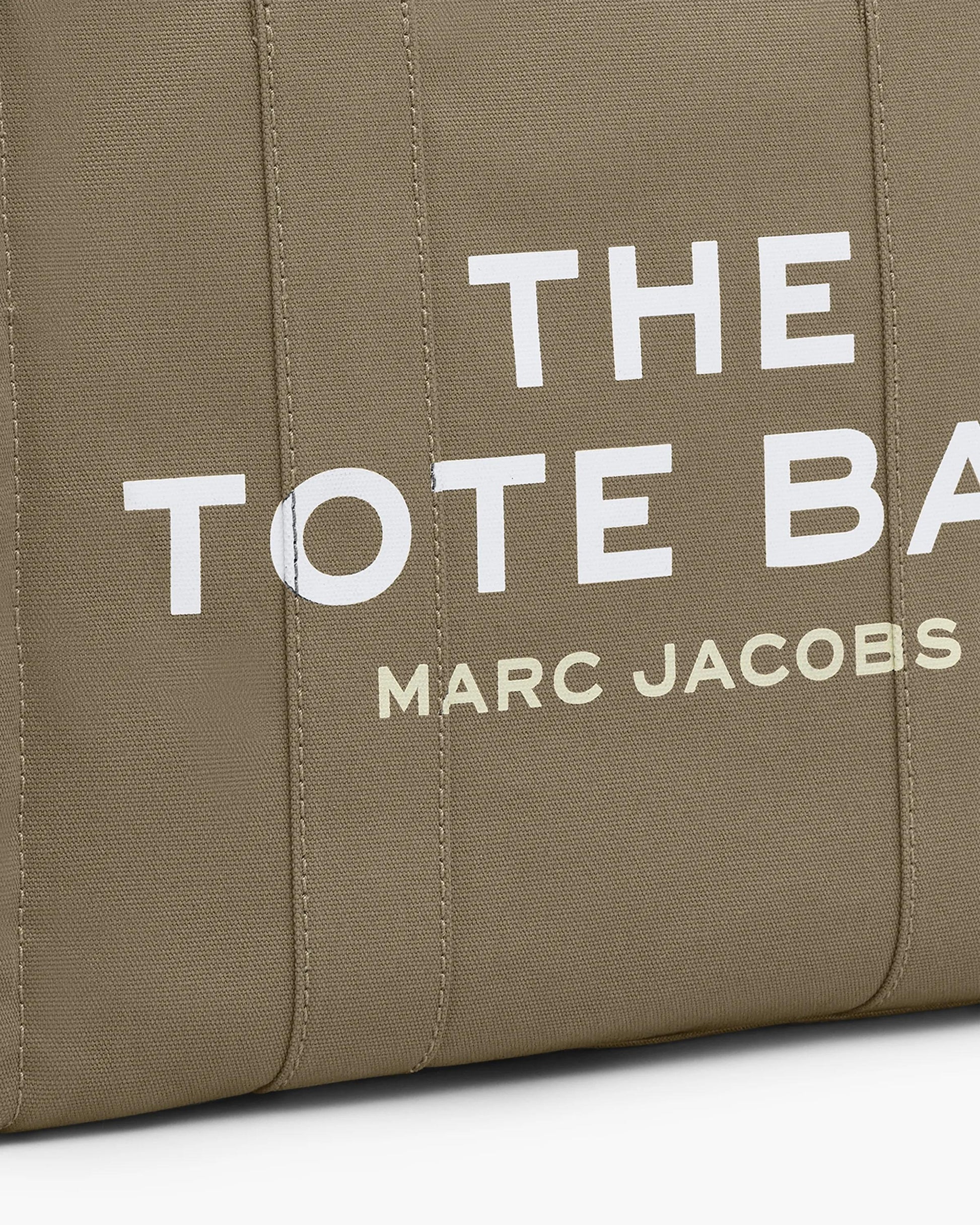Bolsa Marc Jacobs The Canvas Large Tote Bag, Lona de Algodão, cor Verde Ardósia, detalhe do material | Original Exports
