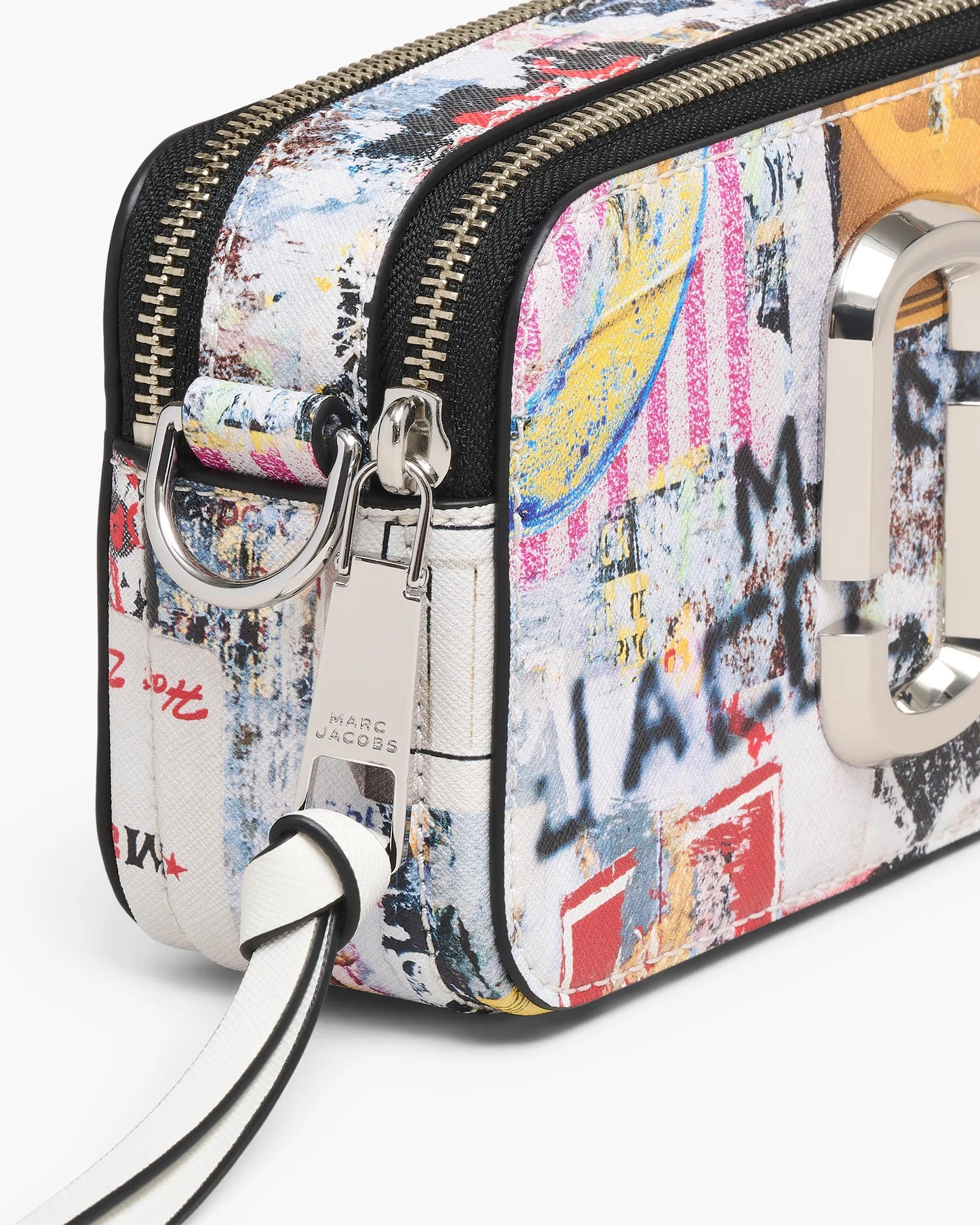 Bolsa Marc Jacobs The Pop Americana Snapshot, Couro Saffiano Legítimo estampado, cor Branco Multicolor, vista interna | Original Exports