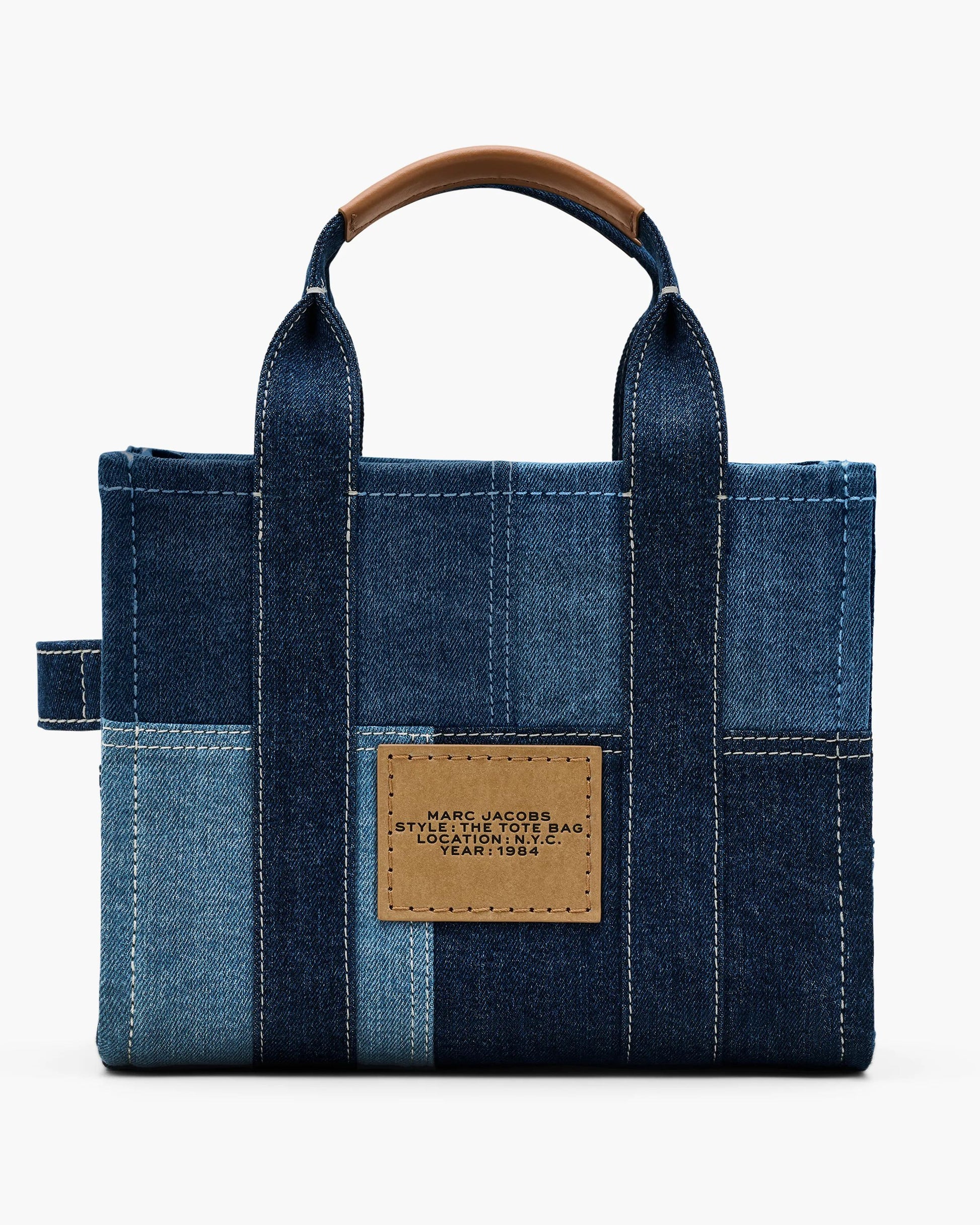 Bolsa Marc Jacobs The Denim Small Tote Bag, Jeans, cor Azul Jeans, detalhe do material | Original Exports