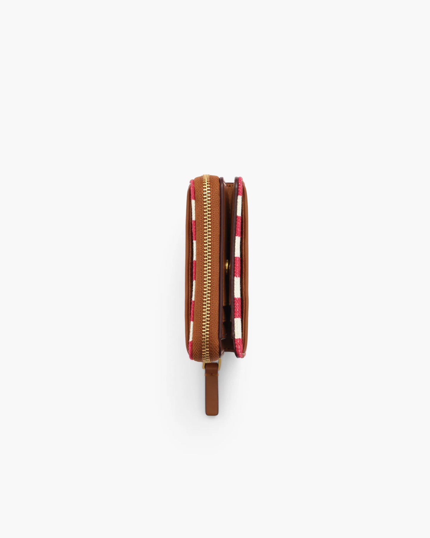 Carteira Marc Jacobs The Stripe Canvas Mini Compact Wallet, Lona Listrada, cor Vermelho Multicolor, vista interna | Original Exports