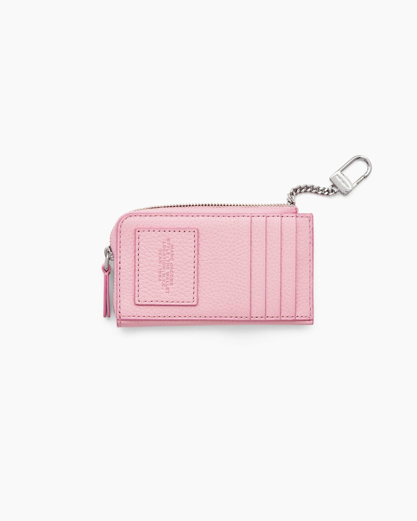 Carteira Marc Jacobs The Leather Top Zip Multi Wallet, Couro Legítimo, cor Rosa Fita, detalhe do material | Original Exports