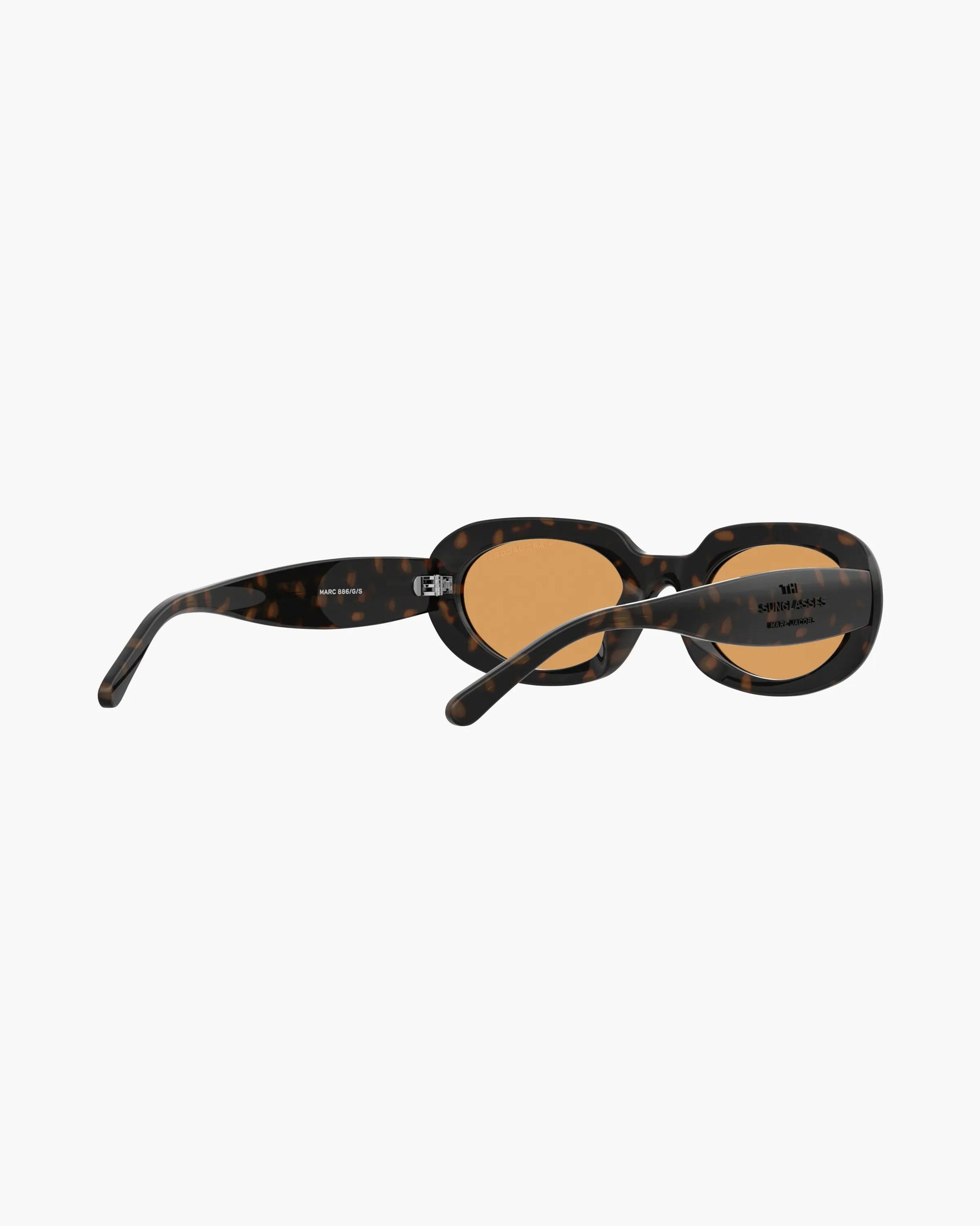 Óculos de Sol Marc Jacobs The Oval Sunglasses, Acetato, cor Havana, detalhe da armação | Original Exports