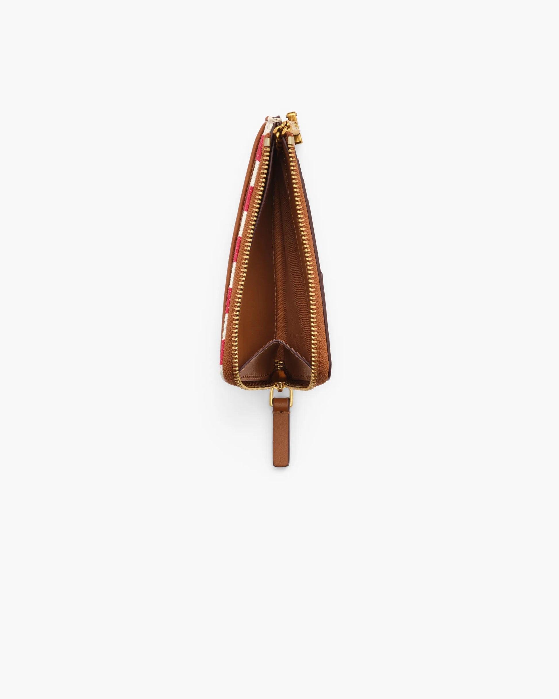 Carteira Marc Jacobs The Stripe Canvas Top Zip Multi Wallet, Lona Listrada, cor Vermelho Multicolor, vista lateral | Original Exports