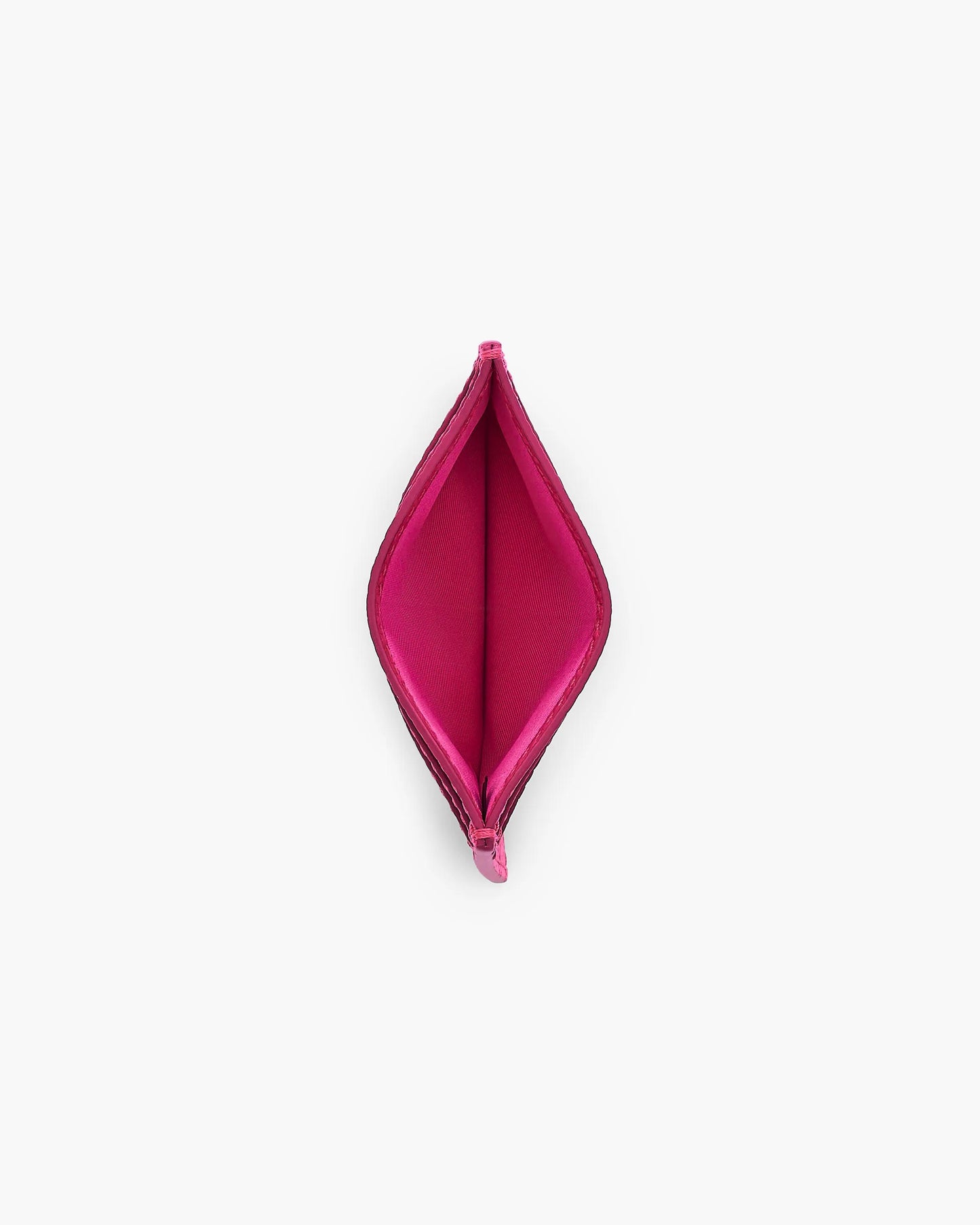 Carteira Marc Jacobs The Leather Card Case, Couro Legítimo Full-Grain, cor Rosa Framboesa, vista lateral | Original Exports
