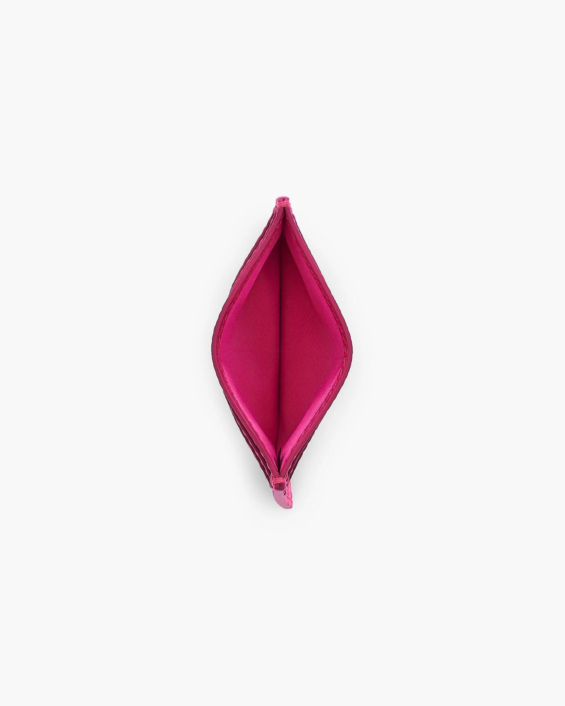 Carteira Marc Jacobs The Leather Card Case, Couro Legítimo Full-Grain, cor Rosa Framboesa, vista lateral | Original Exports