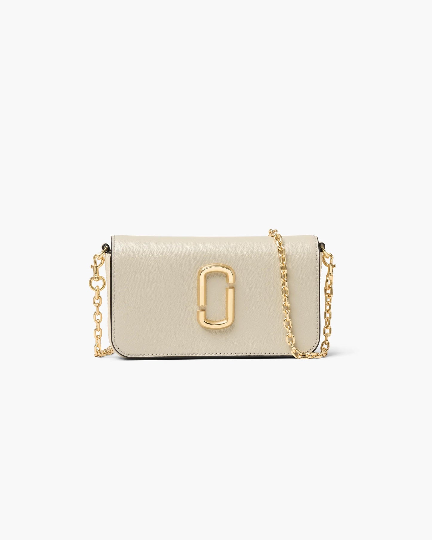 Bolsa Marc Jacobs The Snapshot Wallet On Chain, Couro Saffiano Legítimo, cor Cinza Poeira Multicolor, vista frontal | Original Exports